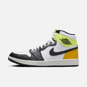 (Men's) Air Jordan 1 Retro High Golf 'Volt Gold' (2024) DQ0660-105 Authentic Air Jordan 1 in premium leather