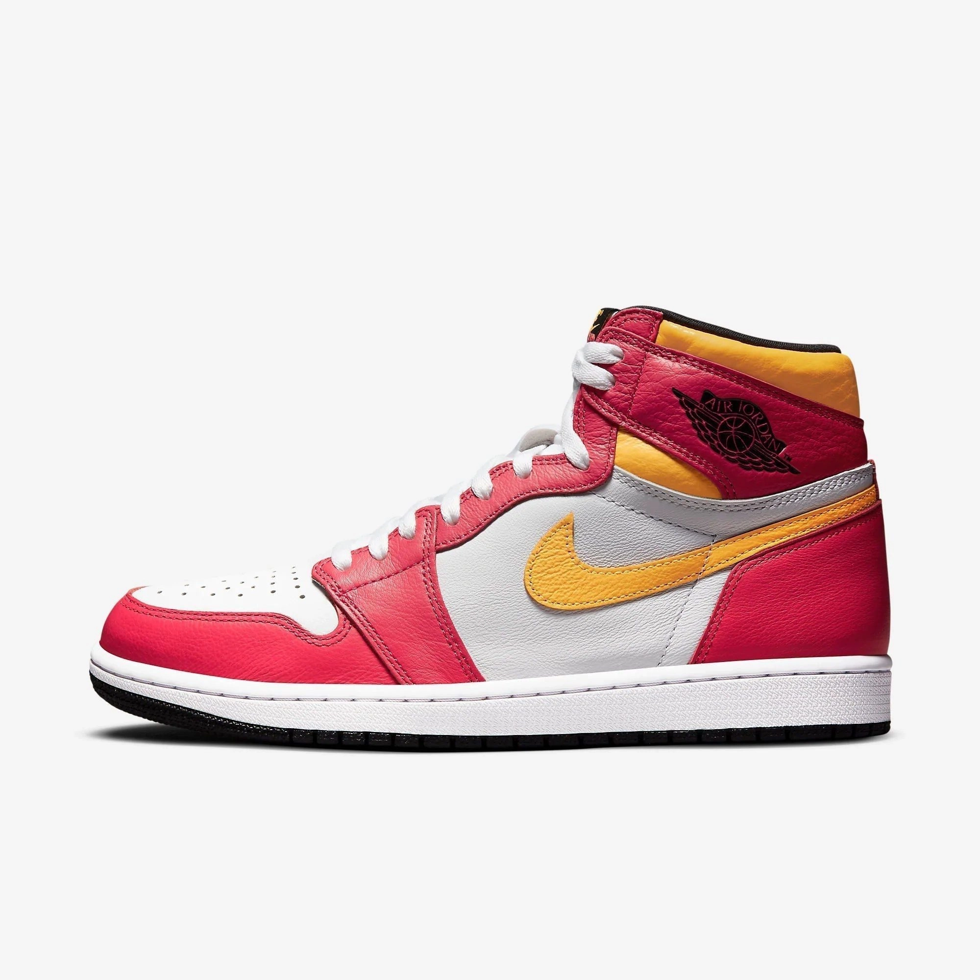 (Men's) Air Jordan 1 Retro High OG 'Light Fusion Red' (2021) 555088-603 Authentic Air Jordan 1 in premium leather