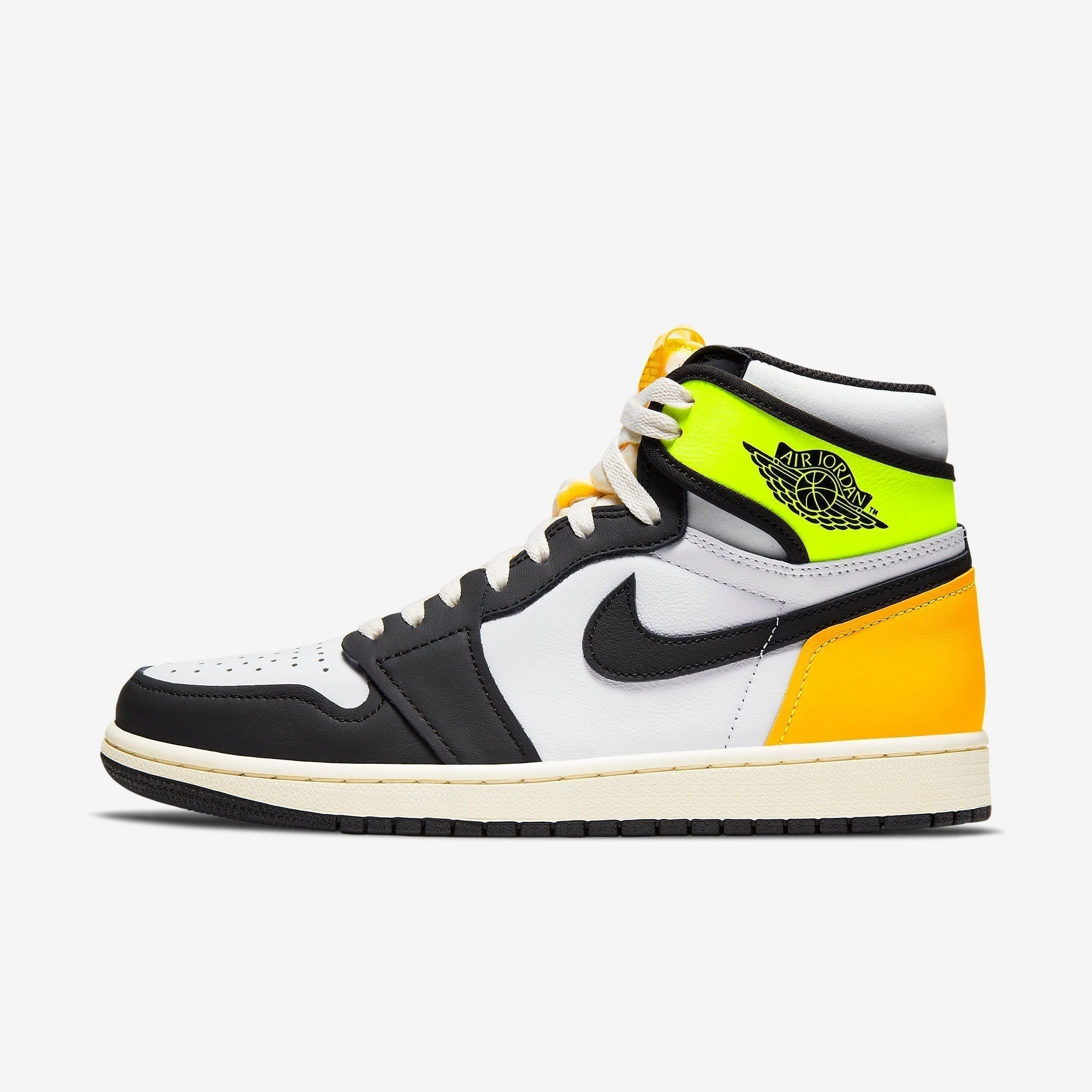 (Men's) Air Jordan 1 Retro High OG 'Volt / Gold' (2021) 555088-118 Authentic Air Jordan 1 in premium leather