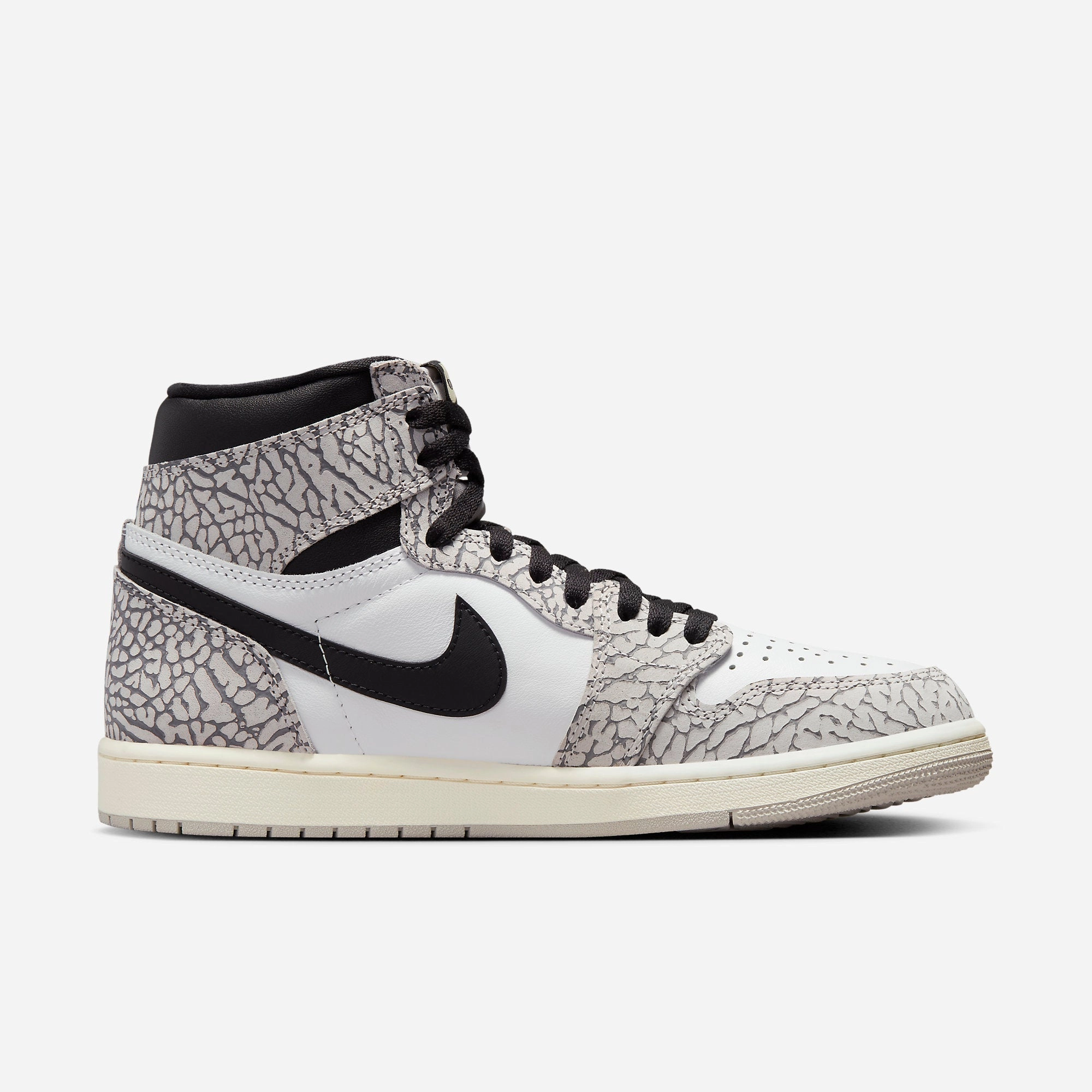 (Men's) Air Jordan 1 Retro High OG 'White Cement / Elephant Print' (2023) DZ5485-052 Air Jordan 1 Timeless Heritage Shoes