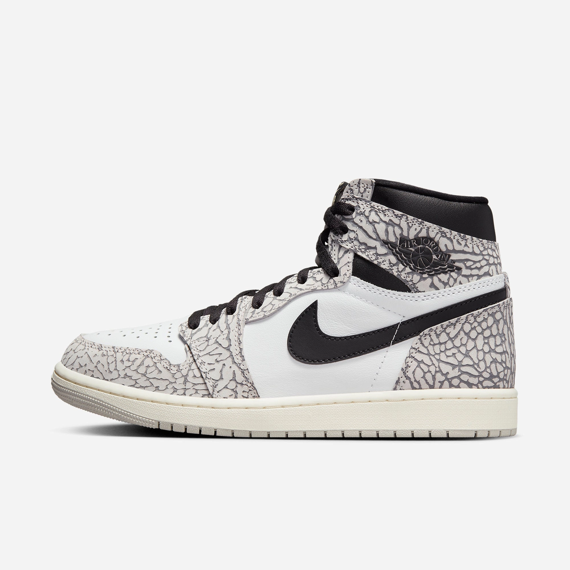 (Men's) Air Jordan 1 Retro High OG 'White Cement / Elephant Print' (2023) DZ5485-052 Iconic Air Jordan 1 shoes with bold accents