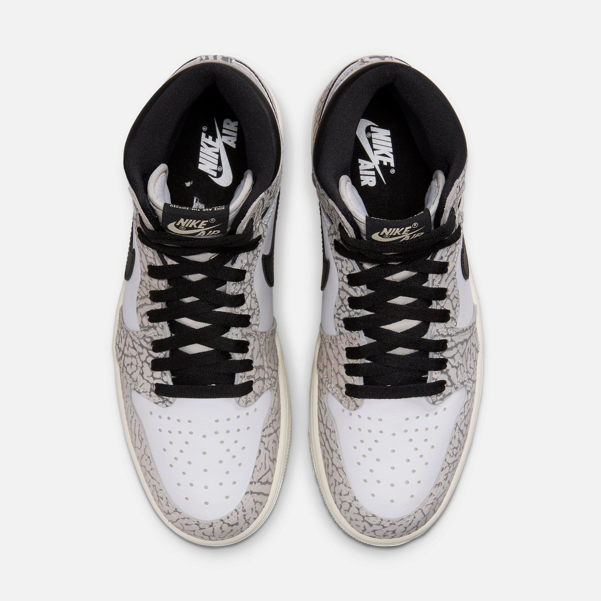 (Men's) Air Jordan 1 Retro High OG 'White Cement / Elephant Print' (2023) DZ5485-052 Air Jordan 1 Timeless Heritage Shoes