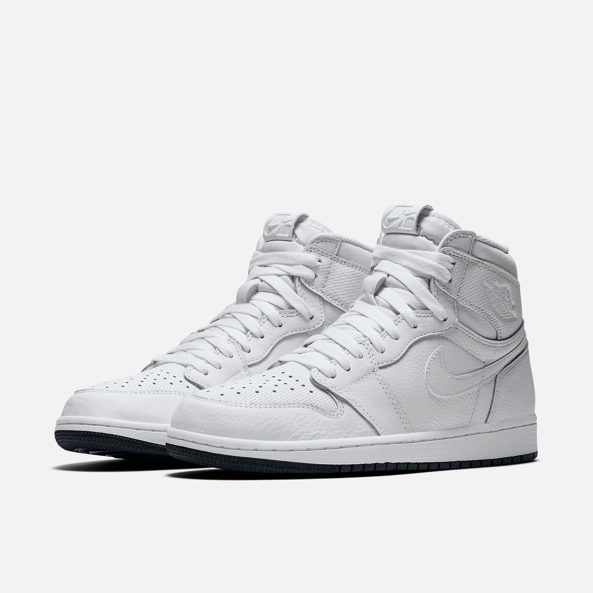 (Men's) Air Jordan 1 Retro High OG 'White Perforated' (2017) 555088-100 Air Jordan 1 Signature Look Sneakers