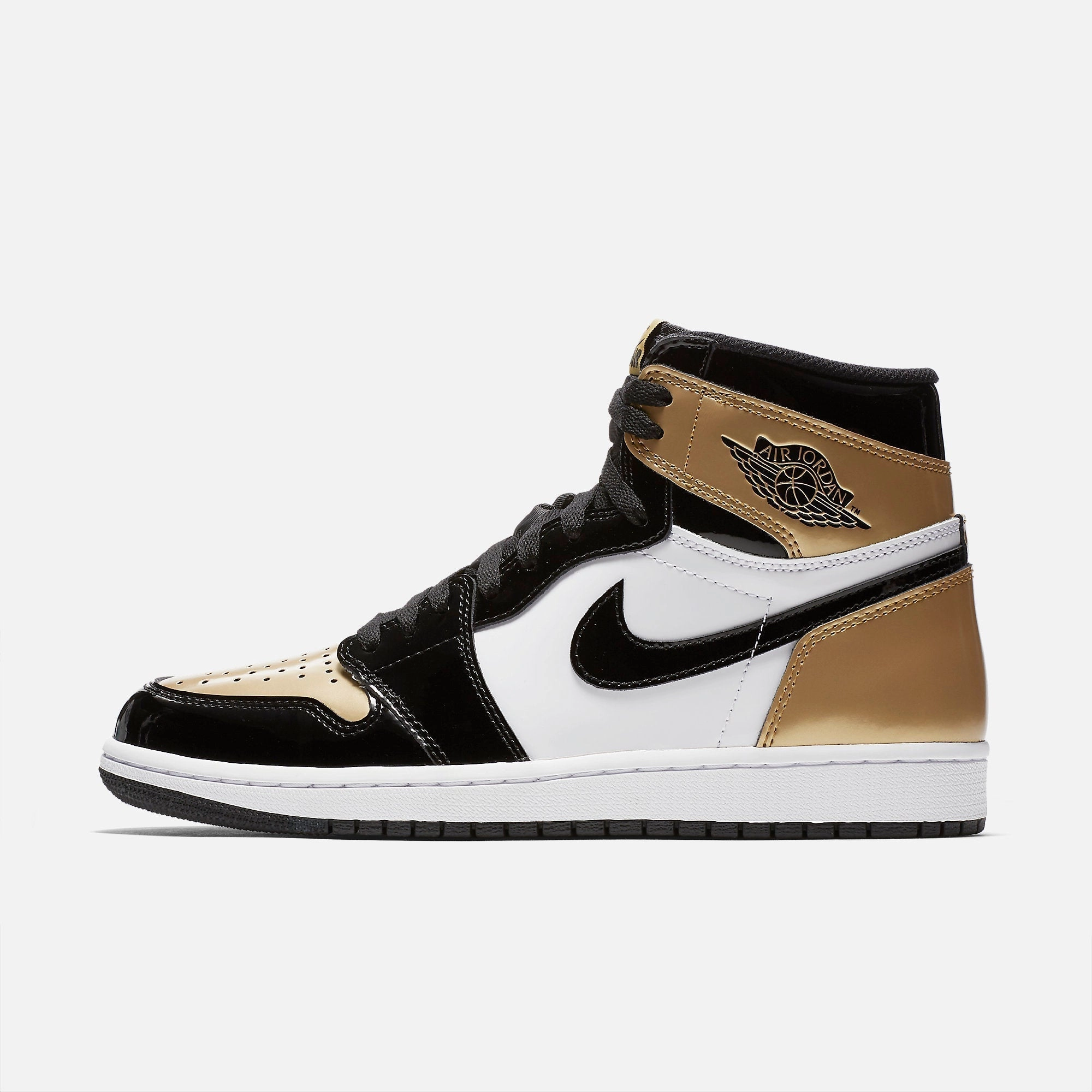 (Men's) Air Jordan 1 Retro High OG NRG 'Gold Toe' (2018) 861428-007 Heritage Air Jordan 1 sneakers for men