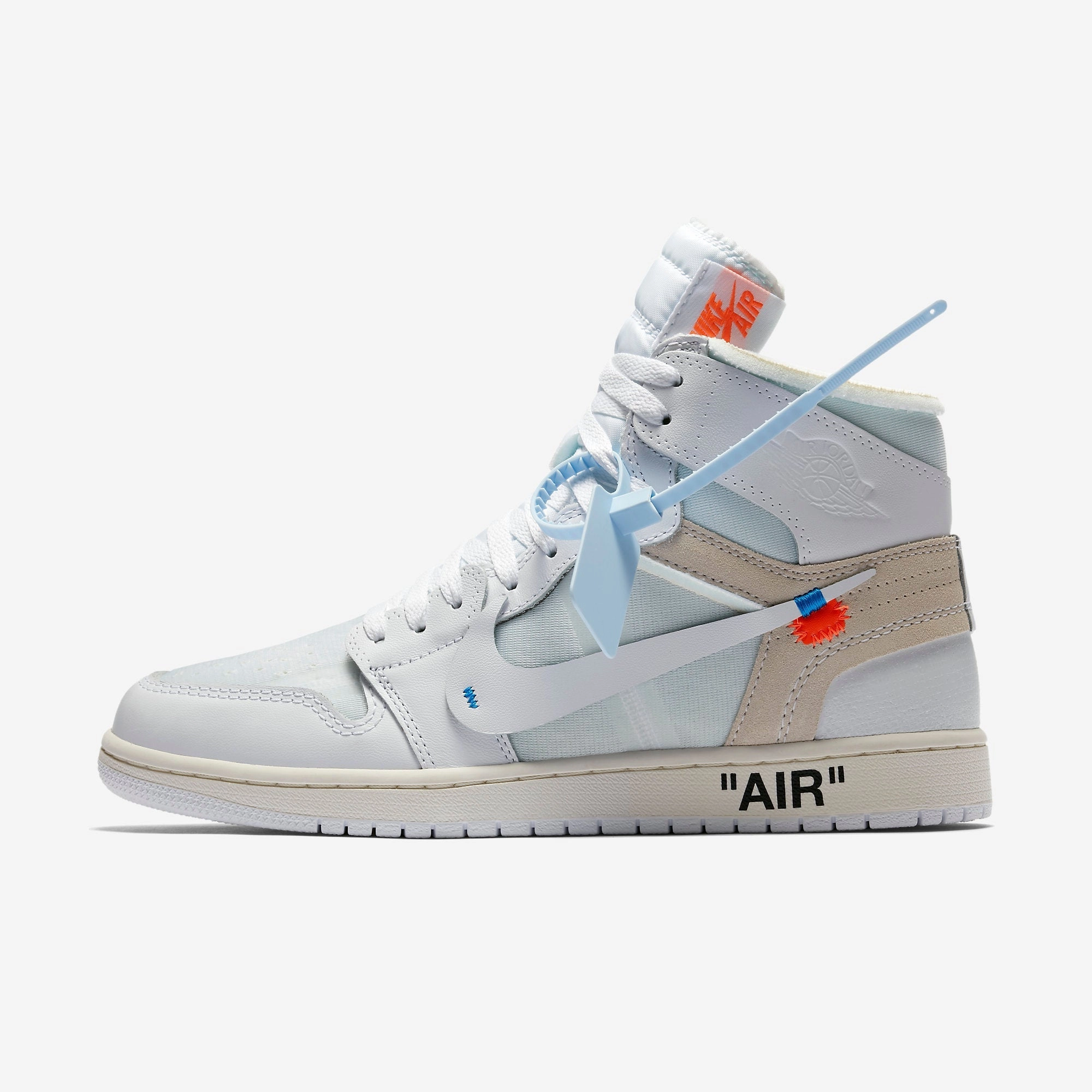 (Men's) Air Jordan 1 Retro High OG NRG x Off-White 'White' (2018) AQ0818-100 Stylish Air Jordan 1 in classic design