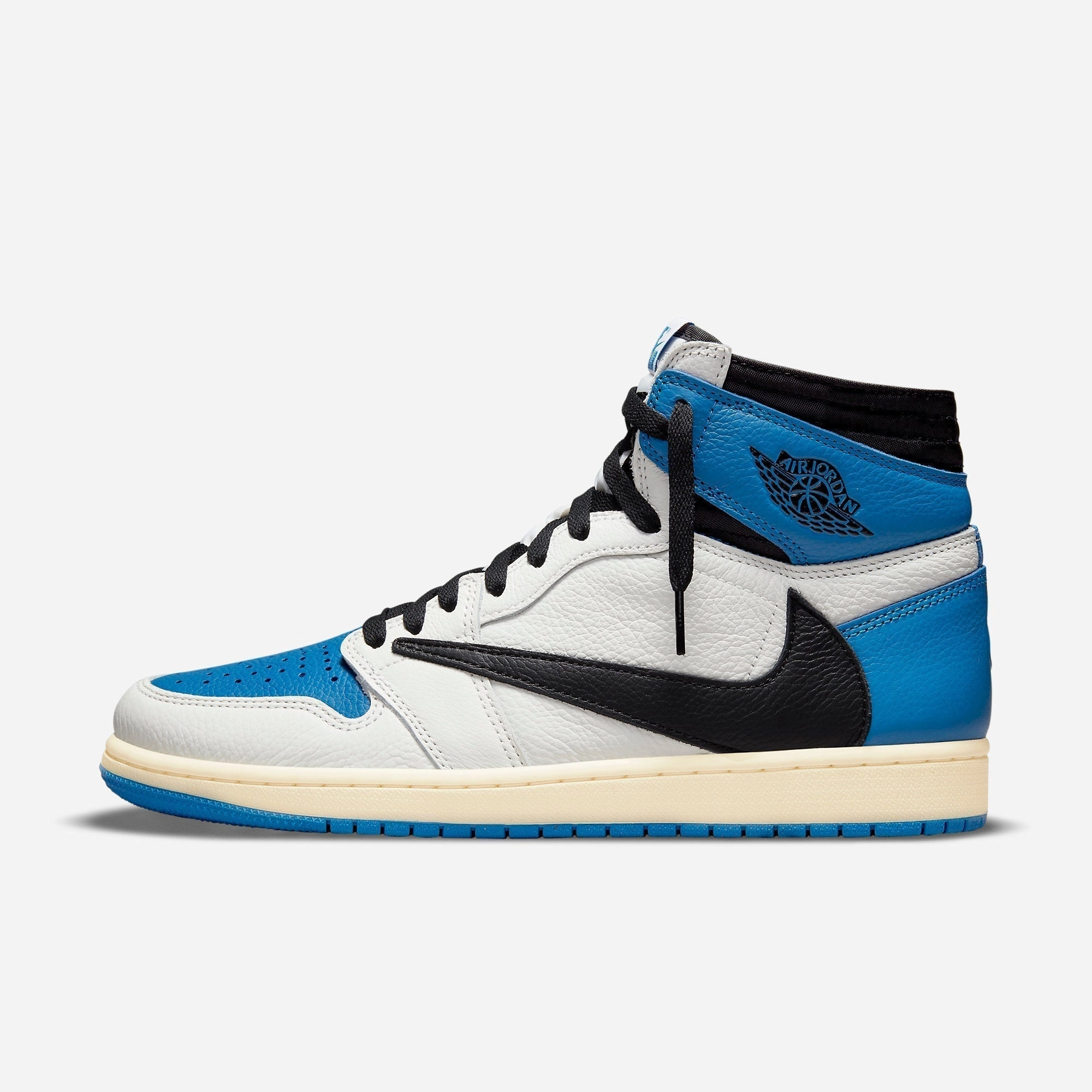 (Men's) Air Jordan 1 Retro High OG SP x Travis Scott x Fragment Design 'Military Blue' (2021) DH3227-105 Stylish Air Jordan 1 in classic design