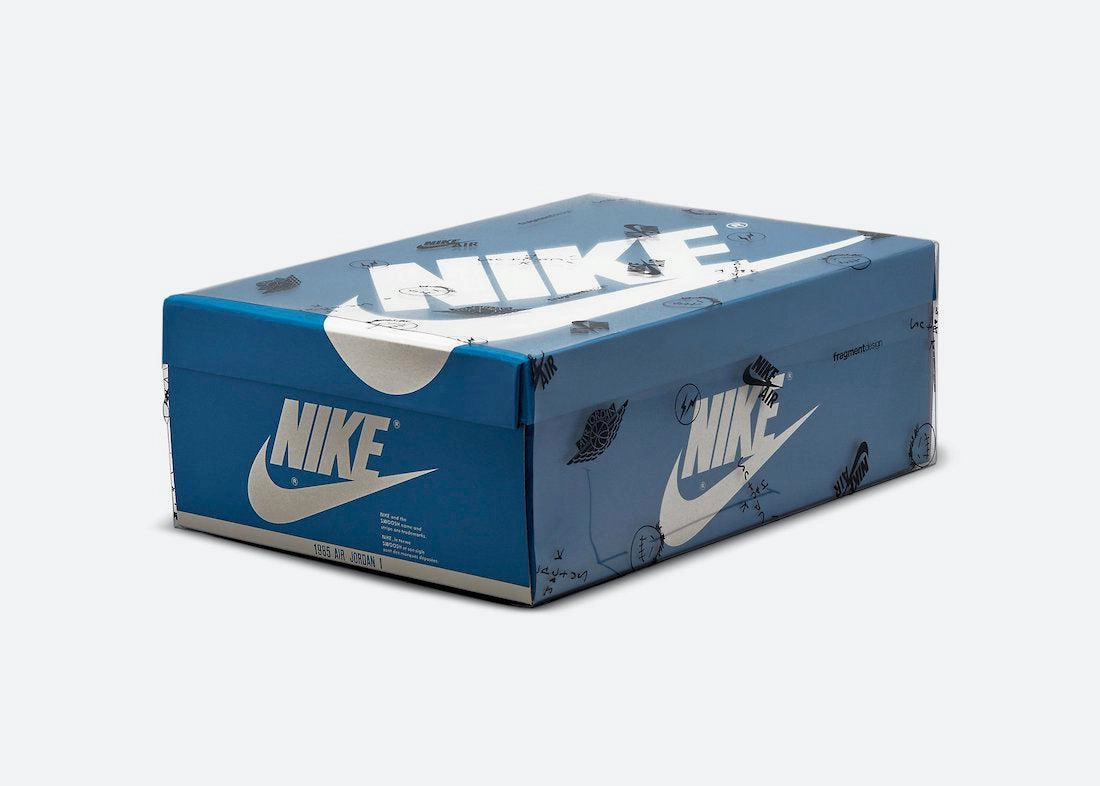 (Men's) Air Jordan 1 Retro High OG SP x Travis Scott x Fragment Design 'Military Blue' (2021) DH3227-105 Air Jordan 1 Signature Look Sneakers