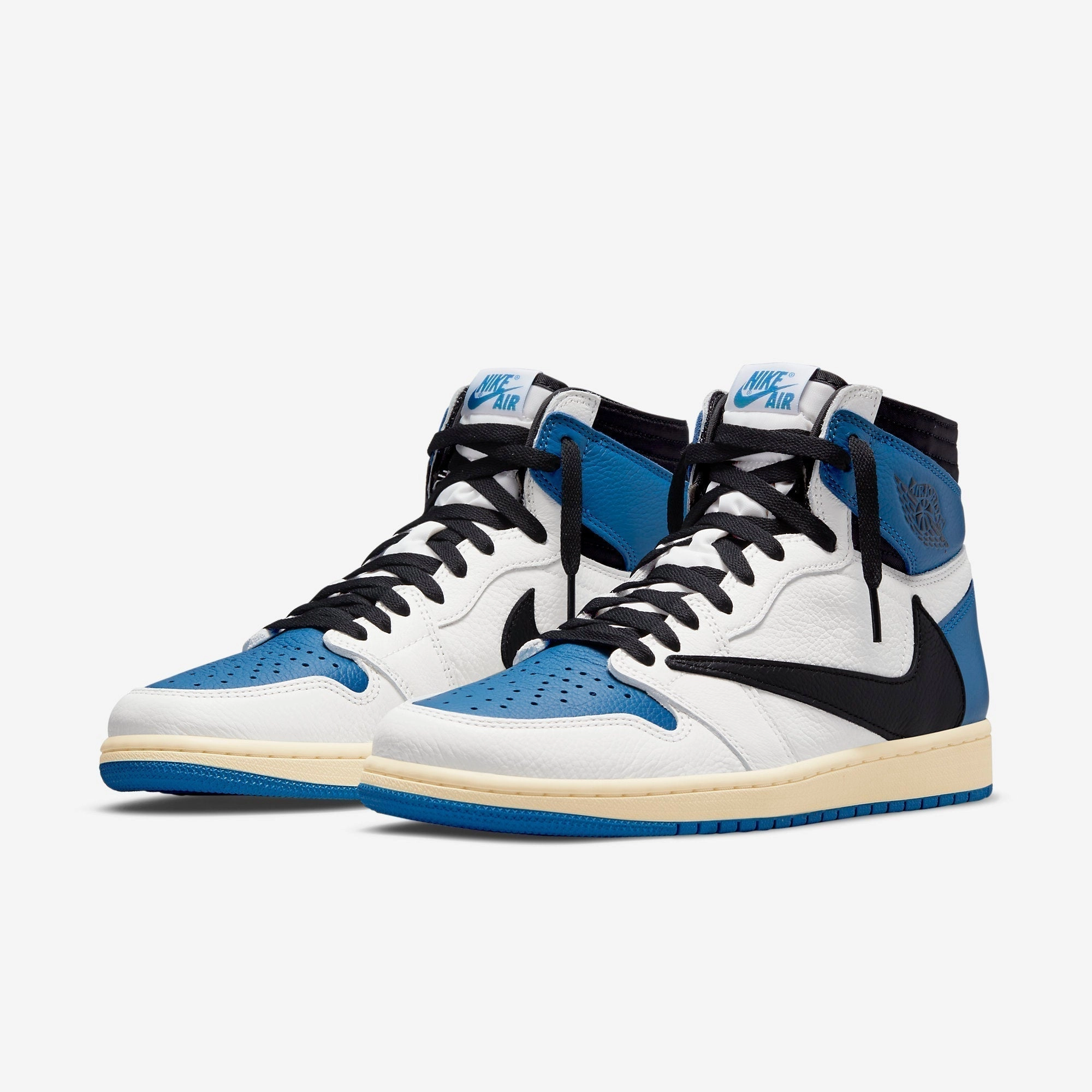 (Men's) Air Jordan 1 Retro High OG SP x Travis Scott x Fragment Design 'Military Blue' (2021) DH3227-105 Air Jordan 1 Signature Look Sneakers
