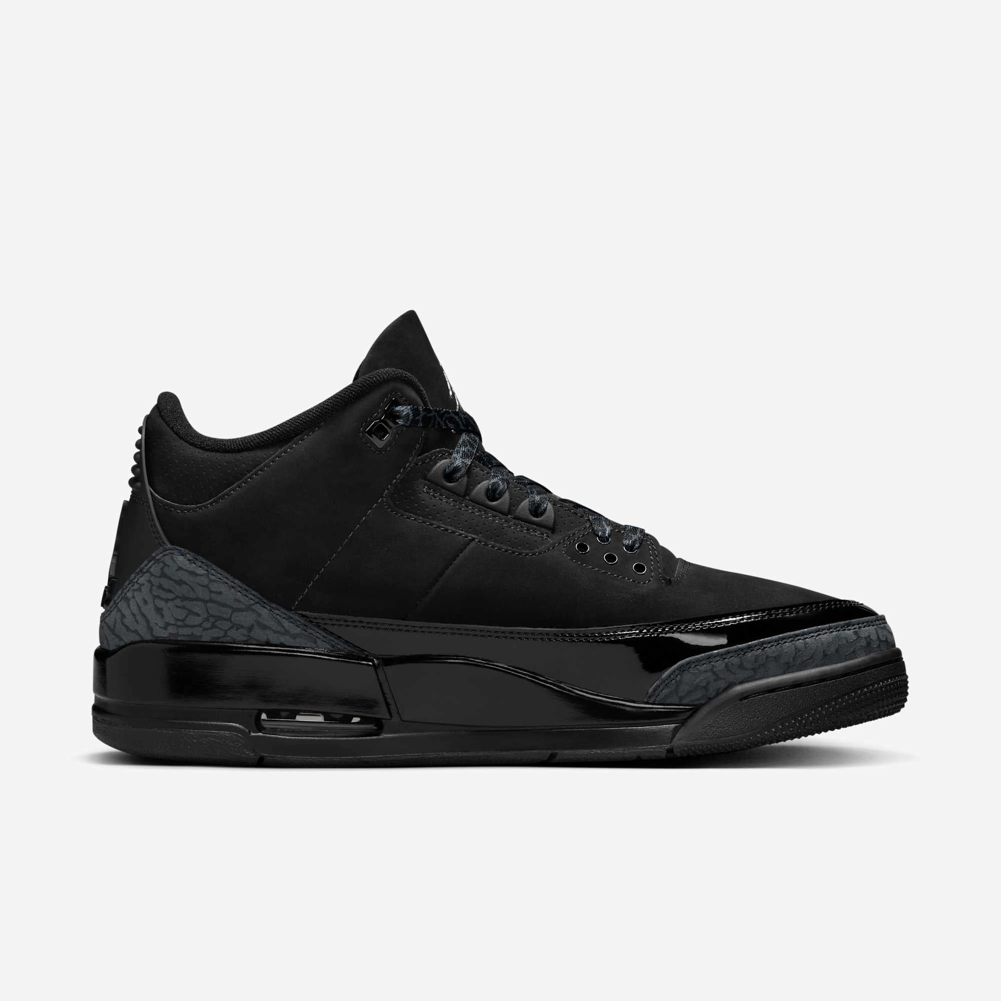 (Men's) Air Jordan 3 Retro 'Black Cat' (2025) CT8532-001 Air Jordan 3 Retro Throwback Sneakers