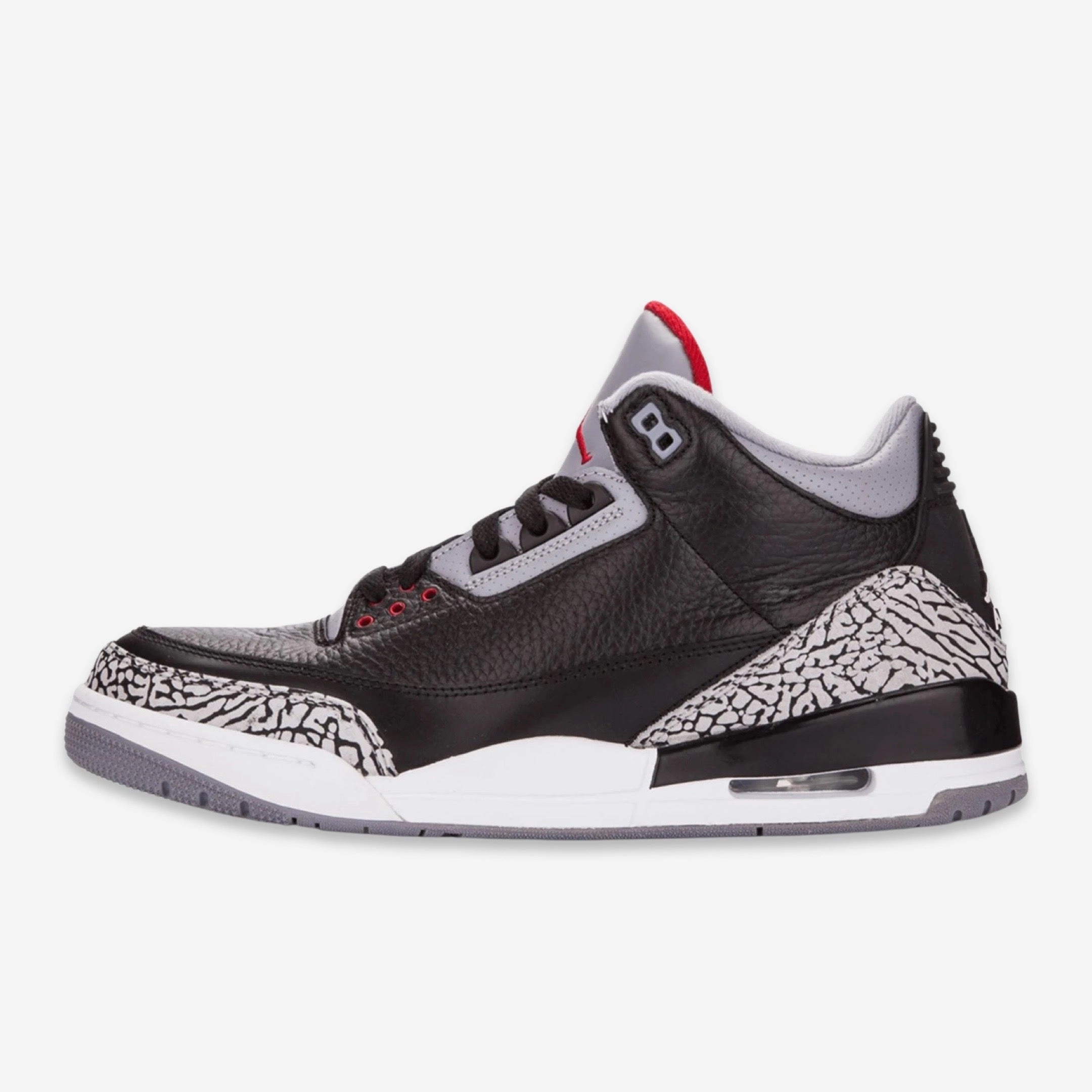 (Men's) Air Jordan 3 Retro 'Black Cement' (2011) 136064-010 Air Jordan 3 retro sneakers with throwback vibe