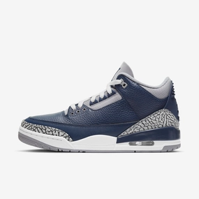 (Men's) Air Jordan 3 Retro 'Georgetown Hoyas / Midnight Navy' (2021) CT8532-401 Air Jordan 3 retro sneakers with throwback vibe