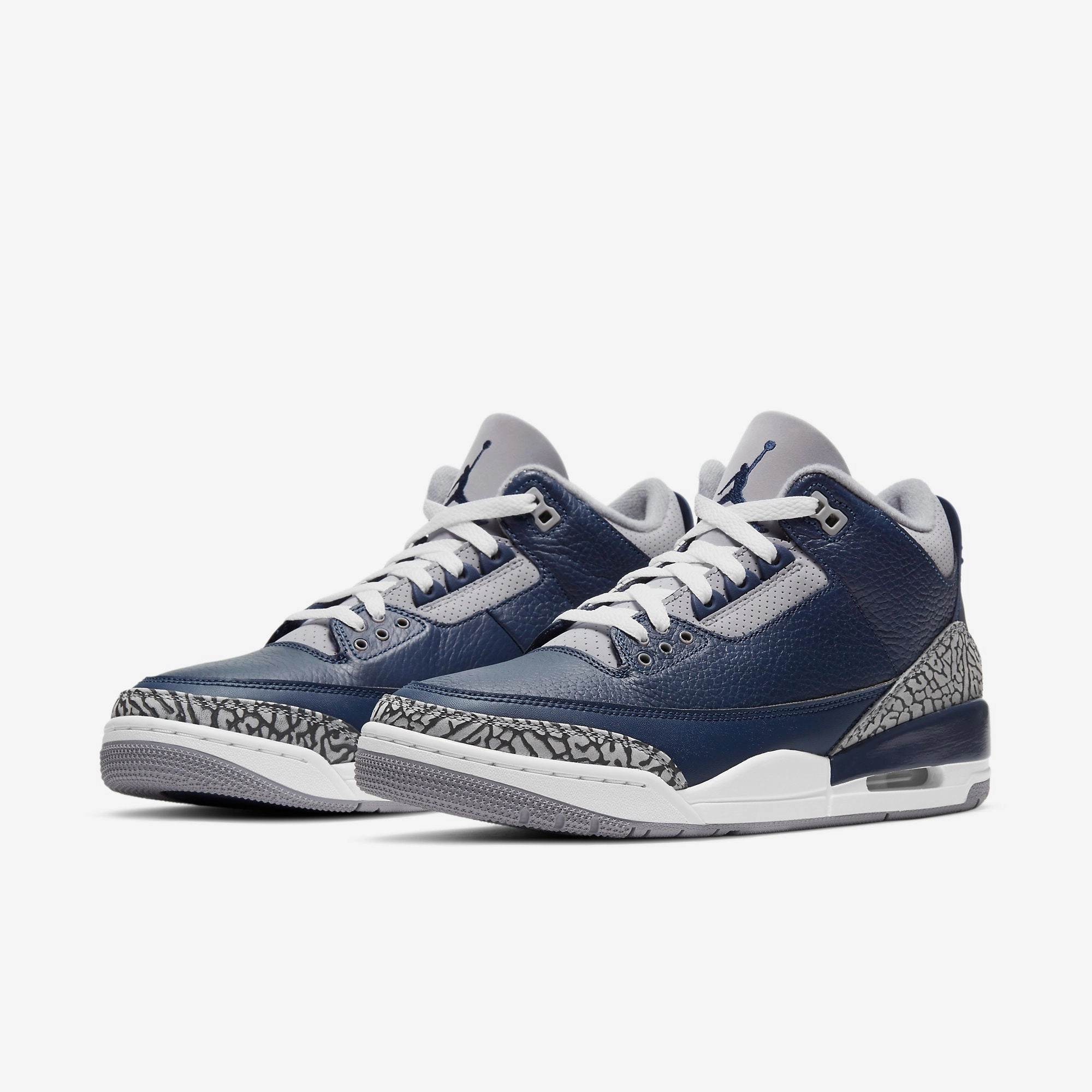 (Men's) Air Jordan 3 Retro 'Georgetown Hoyas / Midnight Navy' (2021) CT8532-401 Air Jordan 3 Retro Throwback Sneakers