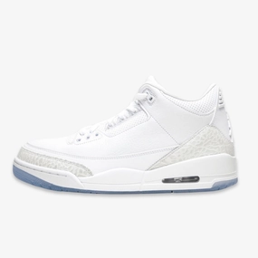 (Men's) Air Jordan 3 Retro 'Triple White / Pure Money' (2018) 136064-111 Air Jordan 3 retro sneakers with throwback vibe