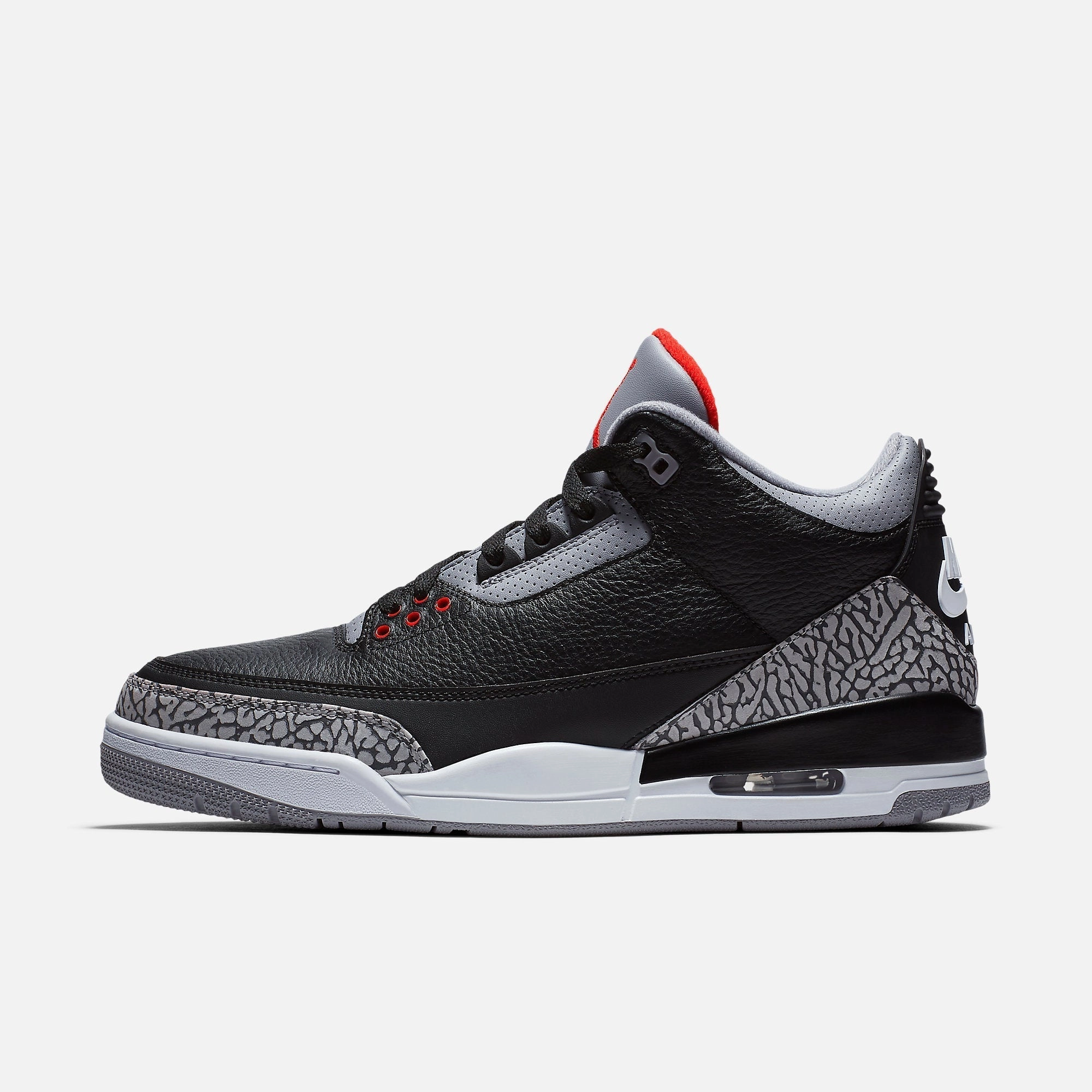 (Men's) Air Jordan 3 Retro OG 'Black Cement' (2018) 854262-001 Air Jordan 3 retro sneakers with throwback vibe