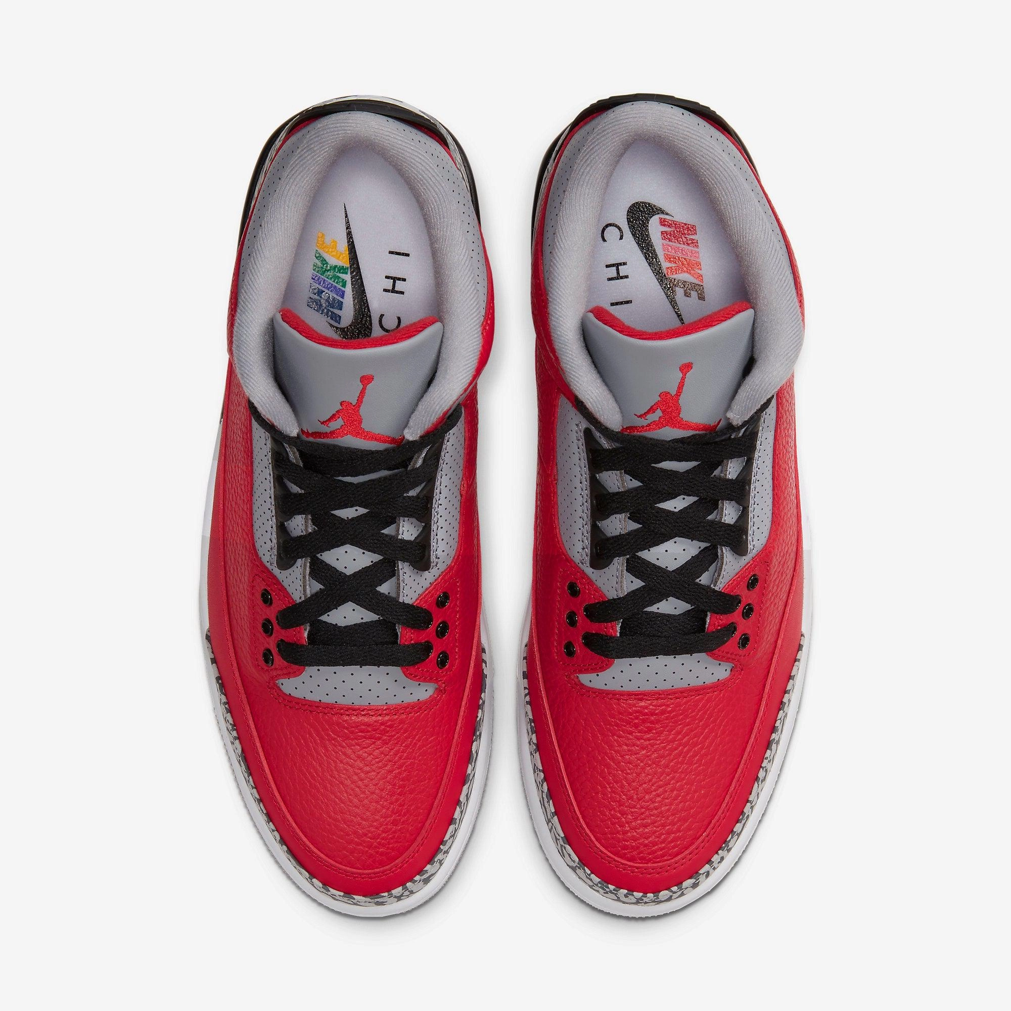 (Men's) Air Jordan 3 Retro Unite 'Red Cement' (Nike CHI) (2020) CU2277-600 (2020) CU2277-600 Air Jordan 3 Retro Throwback Sneakers