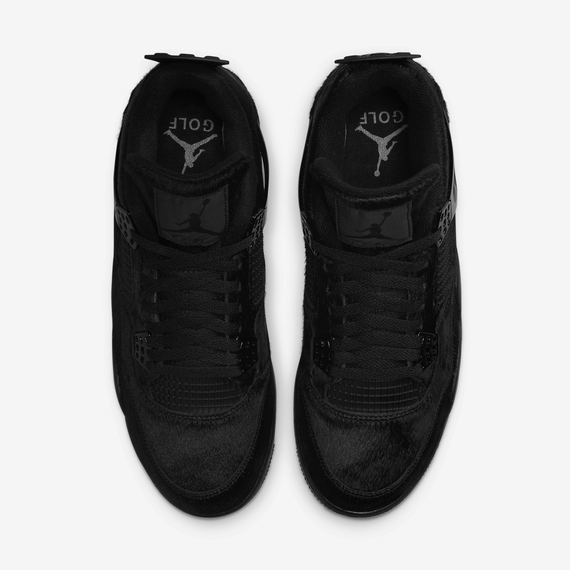 (Men's) Air Jordan 4 Golf 'Black Cat Pony Hair' (2021) CU9981-001 Air Jordan 4 Visible Air Unit Sneakers