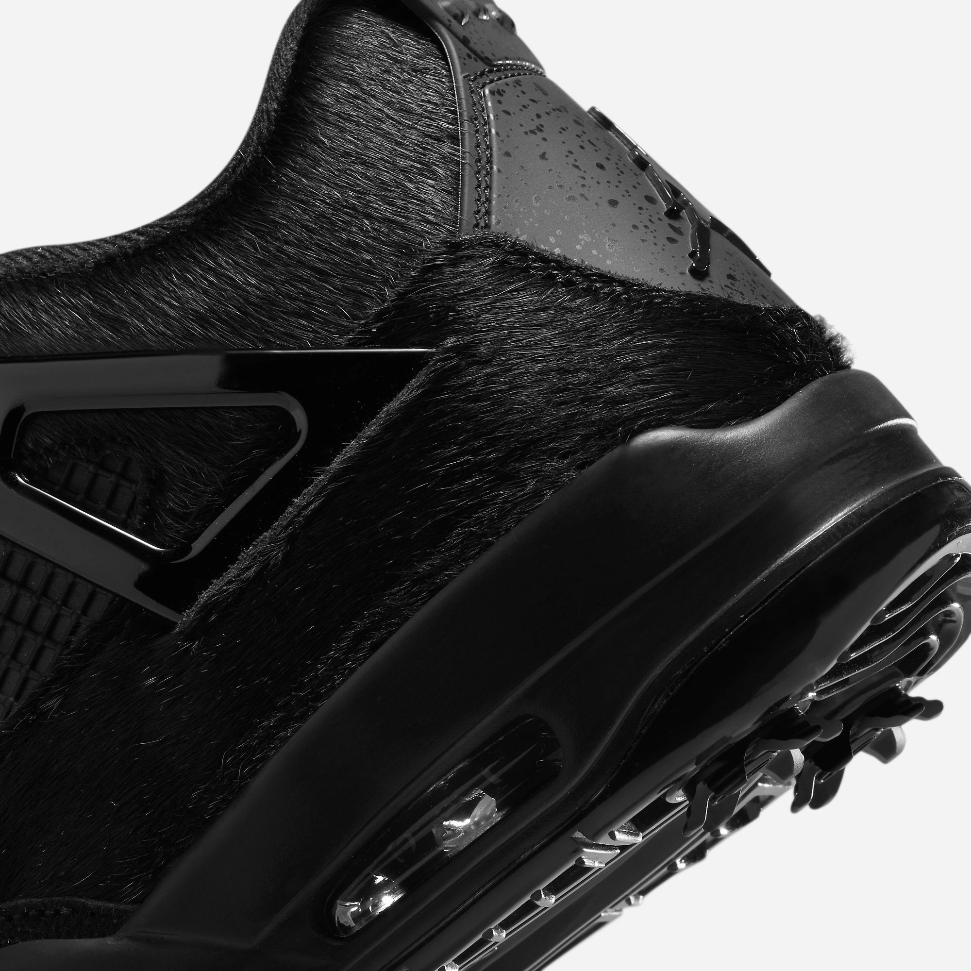 (Men's) Air Jordan 4 Golf 'Black Cat Pony Hair' (2021) CU9981-001 Air Jordan 4 Visible Air Unit Sneakers