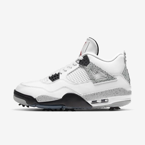 (Men's) Air Jordan 4 Golf 'White Cement' (2021) CU9981-100 Air Jordan 4 sneakers with visible air unit