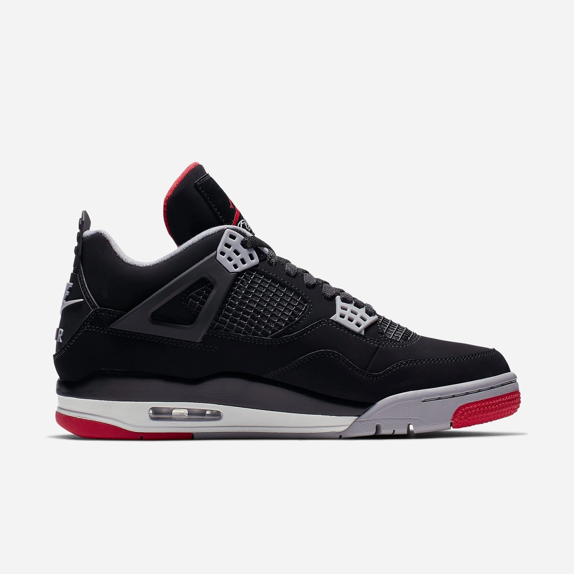 (Men's) Air Jordan 4 Retro 'Bred' (2019) 308497-060 Air Jordan 4 Visible Air Unit Sneakers
