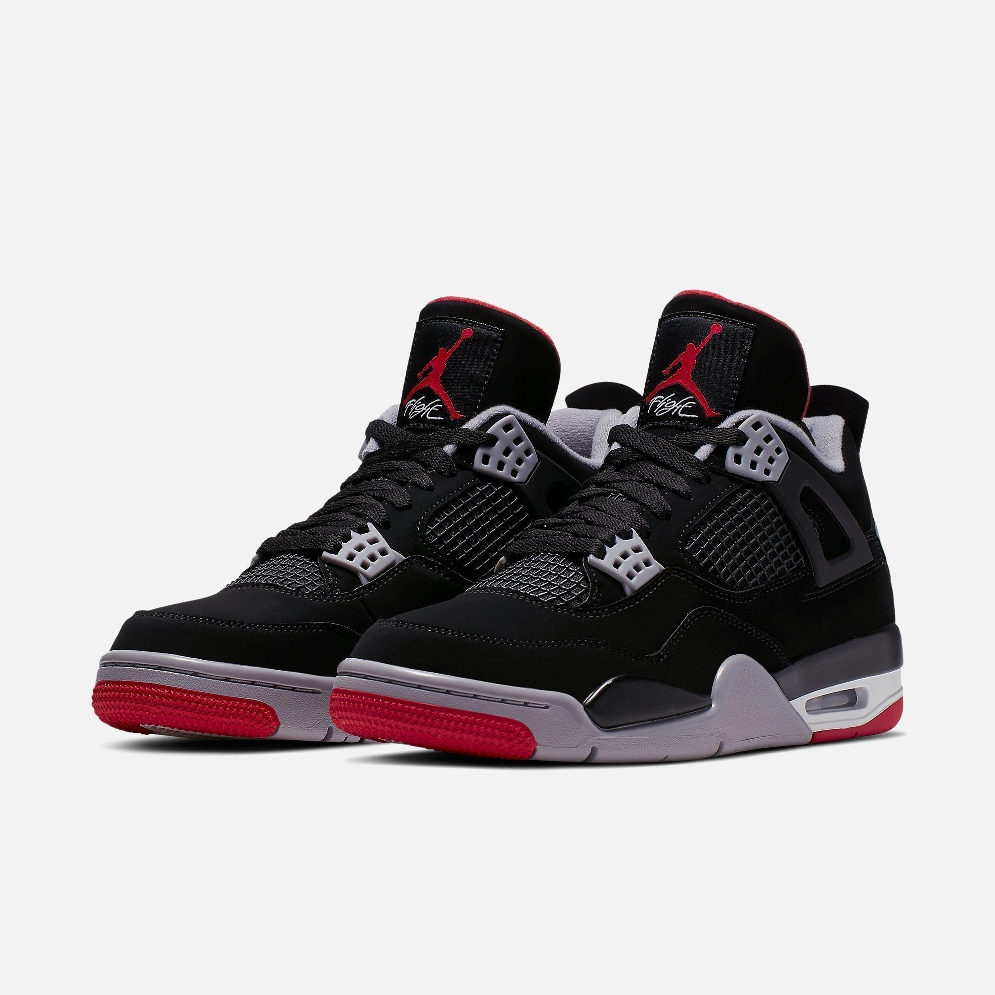 (Men's) Air Jordan 4 Retro 'Bred' (2019) 308497-060 Air Jordan 4 Visible Air Unit Sneakers
