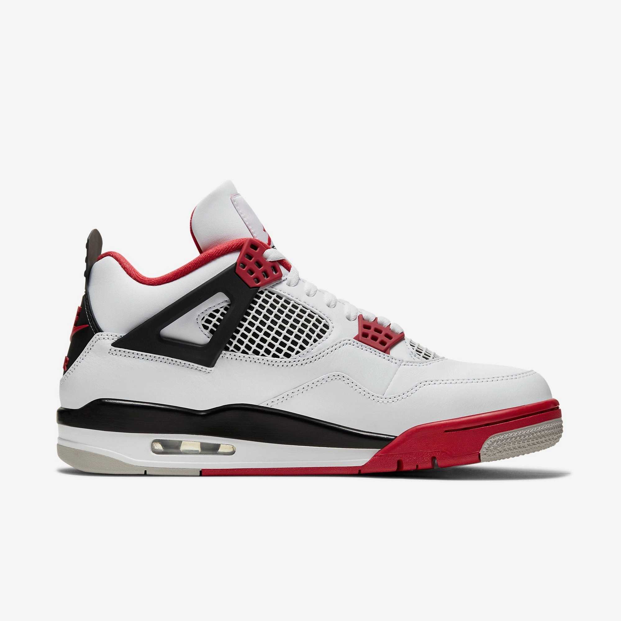 (Men's) Air Jordan 4 Retro 'Fire Red' (2020) DC7770-160 Air Jordan 4 Visible Air Unit Sneakers