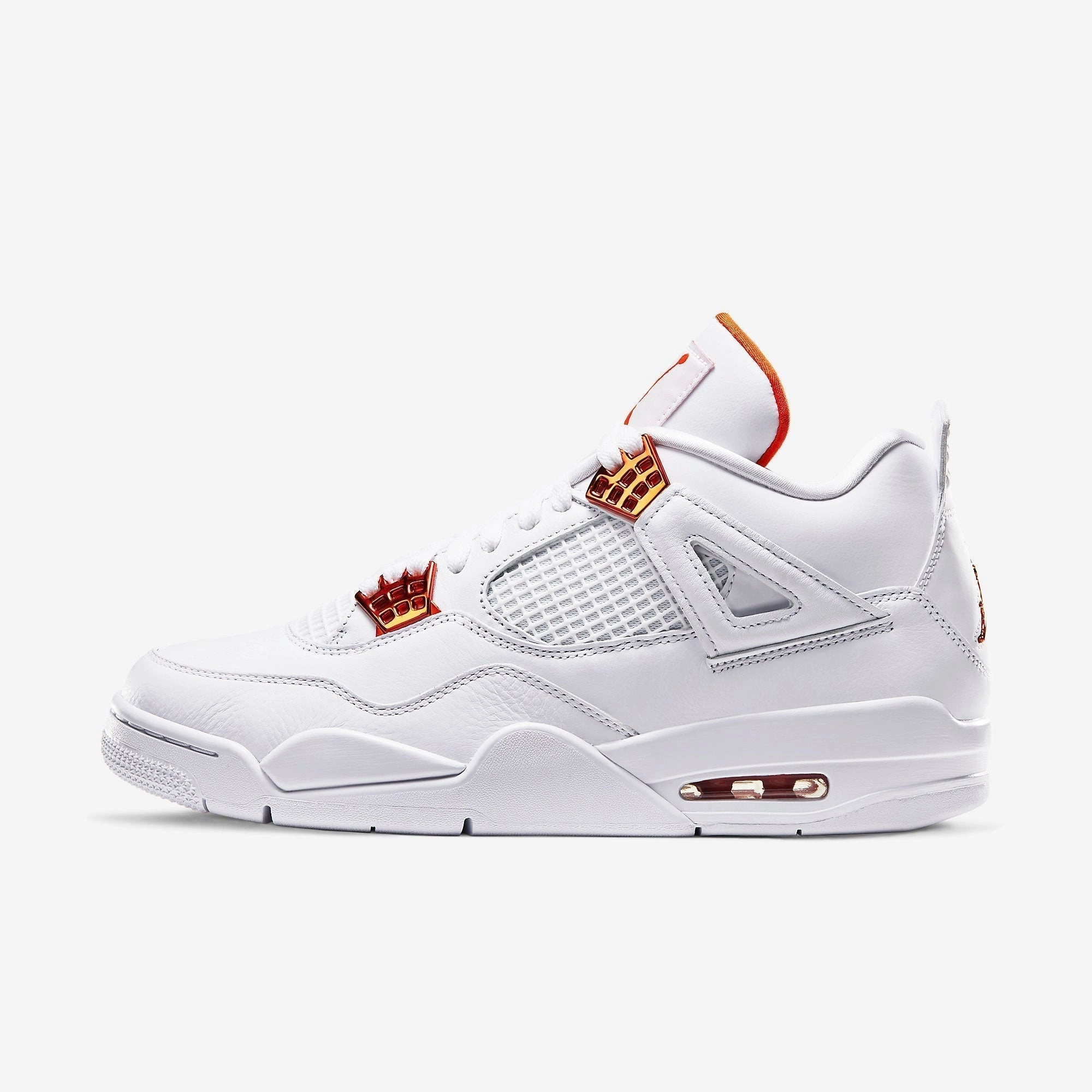 (Men's) Air Jordan 4 Retro 'Metallic Orange' (2020) CT8527-118 Air Jordan 4 sneakers with visible air unit