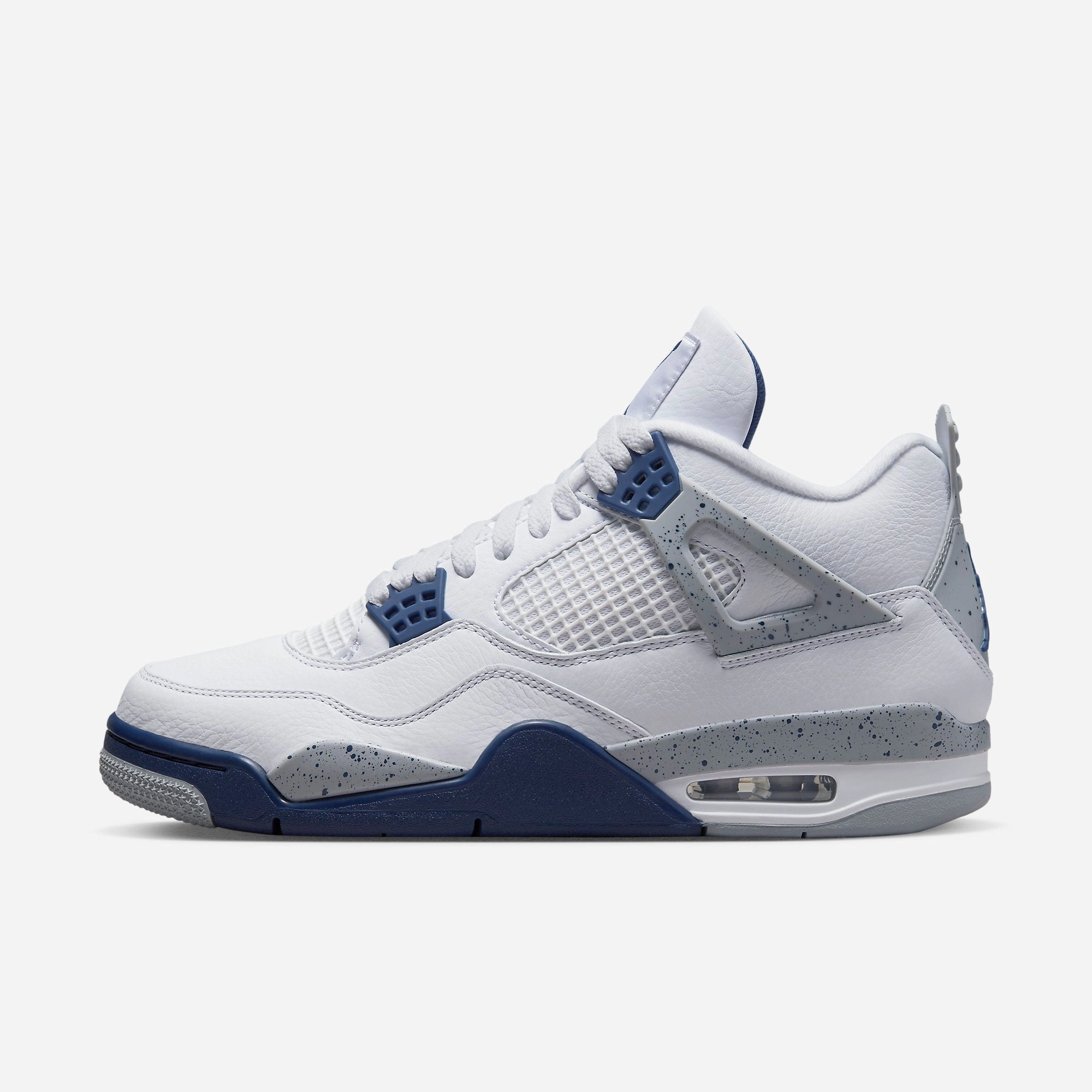 (Men's) Air Jordan 4 Retro 'Midnight Navy' (2022) DH6927-140 Air Jordan 4 sneakers with visible air unit