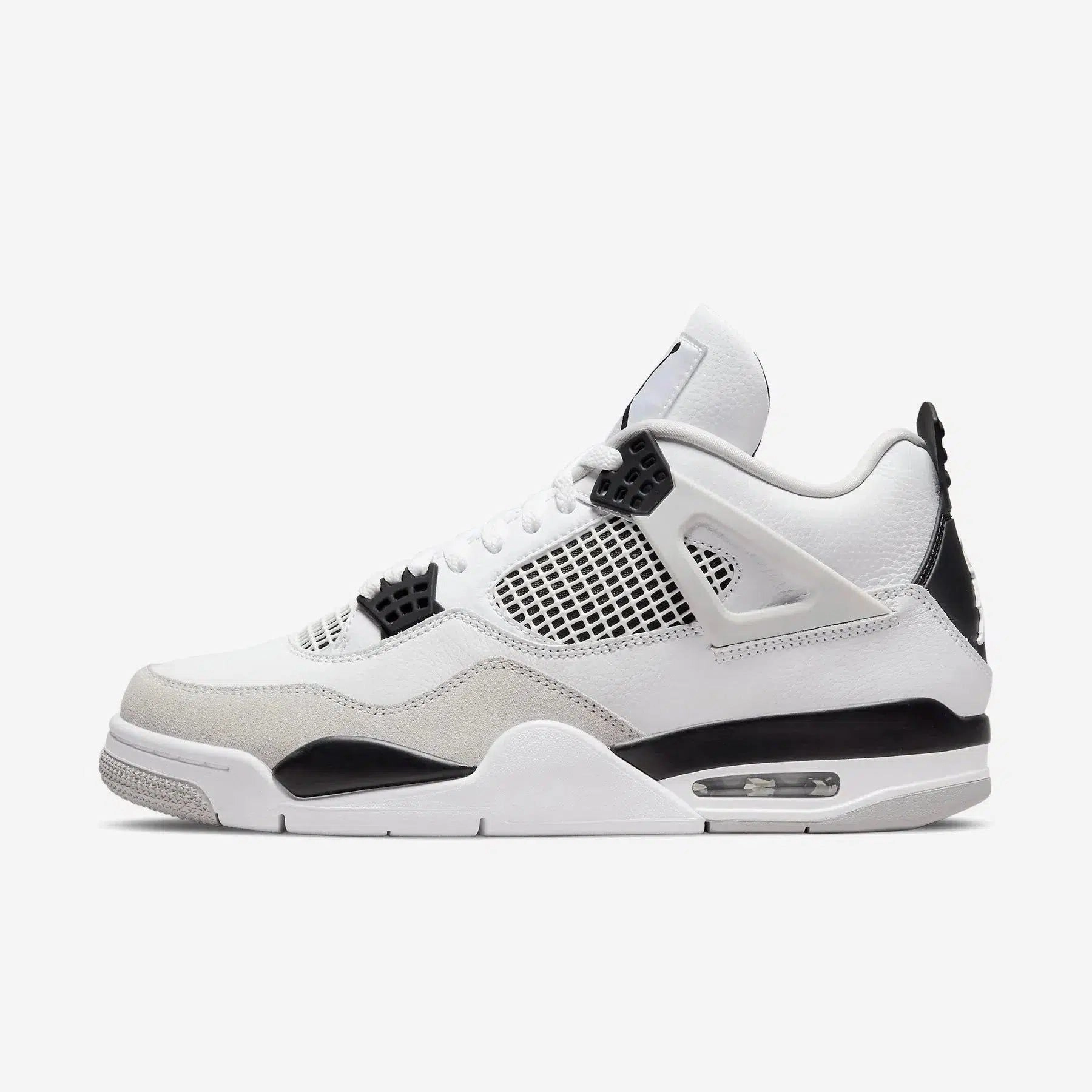 (Men's) Air Jordan 4 Retro 'Military Black' (2022) DH6927-111 Air Jordan 4 sneakers with visible air unit