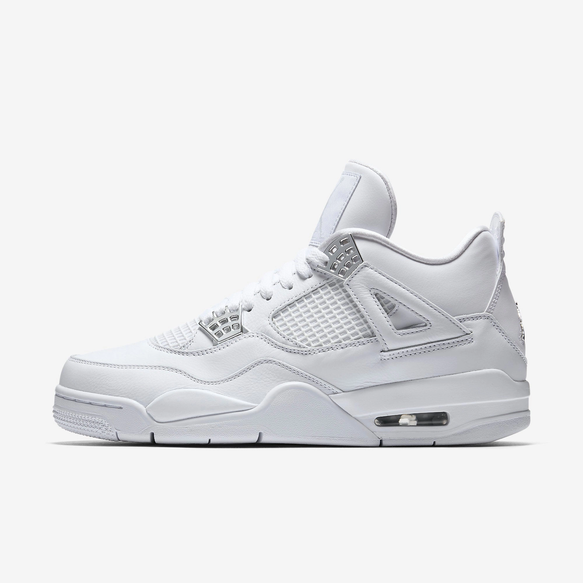 (Men's) Air Jordan 4 Retro 'Pure Money' (2017) 308497-100 Air Jordan 4 sneakers with visible air unit