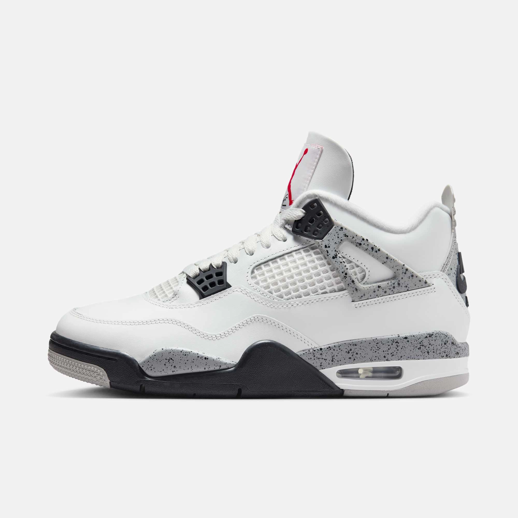 (Men's) Air Jordan 4 Retro 'Reimagined White Cement' (2025) FV5029-100 Air Jordan 4 sneakers with visible air unit