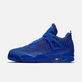 (Men's) Air Jordan 4 Retro Flyknit 'Hyper Royal' (2019) AQ3559-400 Air Jordan 4 sneakers with visible air unit
