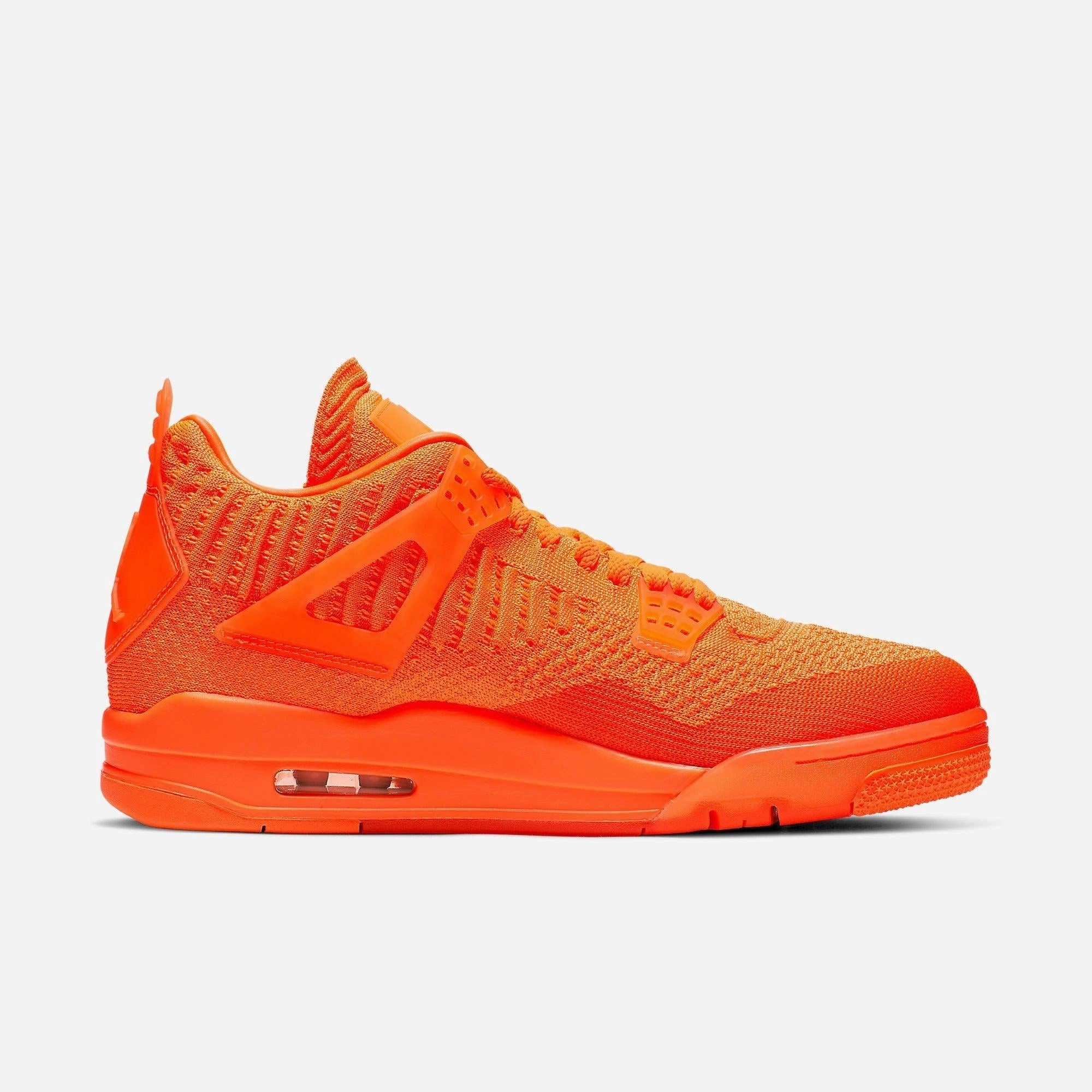 (Men's) Air Jordan 4 Retro Flyknit 'Total Orange' (2019) AQ3559-800 Air Jordan 4 Visible Air Unit Sneakers
