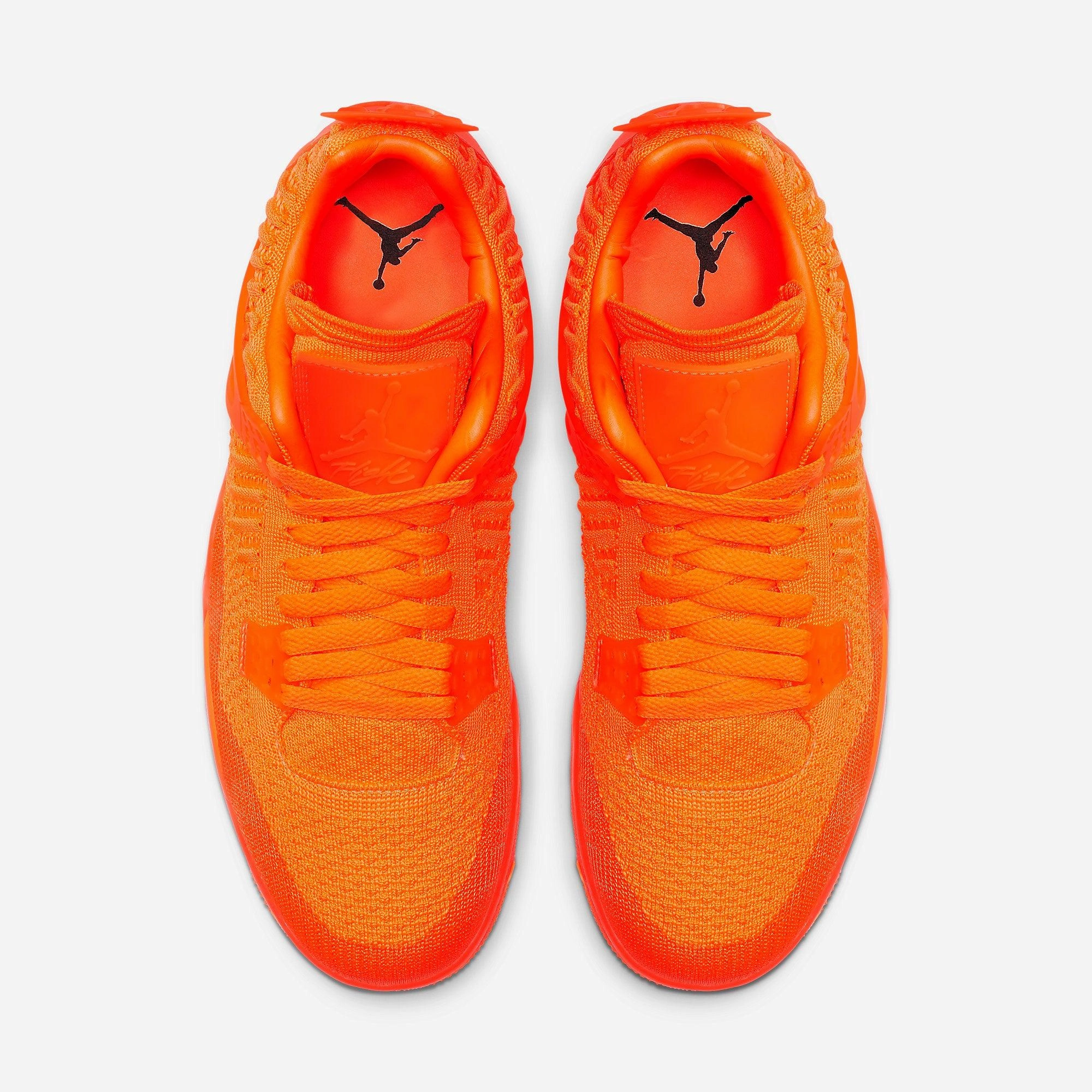 (Men's) Air Jordan 4 Retro Flyknit 'Total Orange' (2019) AQ3559-800 Air Jordan 4 Visible Air Unit Sneakers