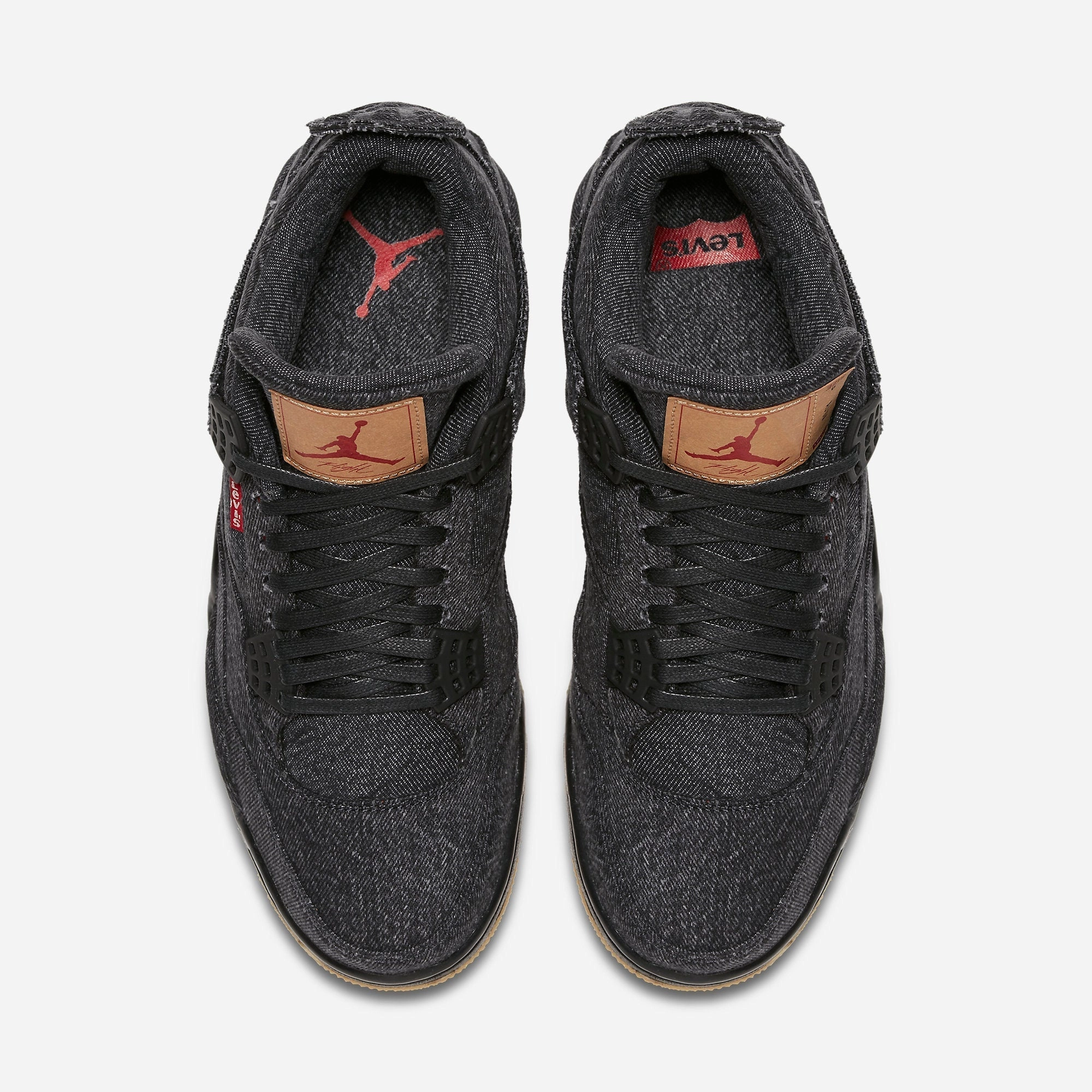 (Men's) Air Jordan 4 Retro Levi's NRG 'Black Denim' (Levi's Tag) (2018) AO2571-001 Air Jordan 4 Visible Air Unit Sneakers