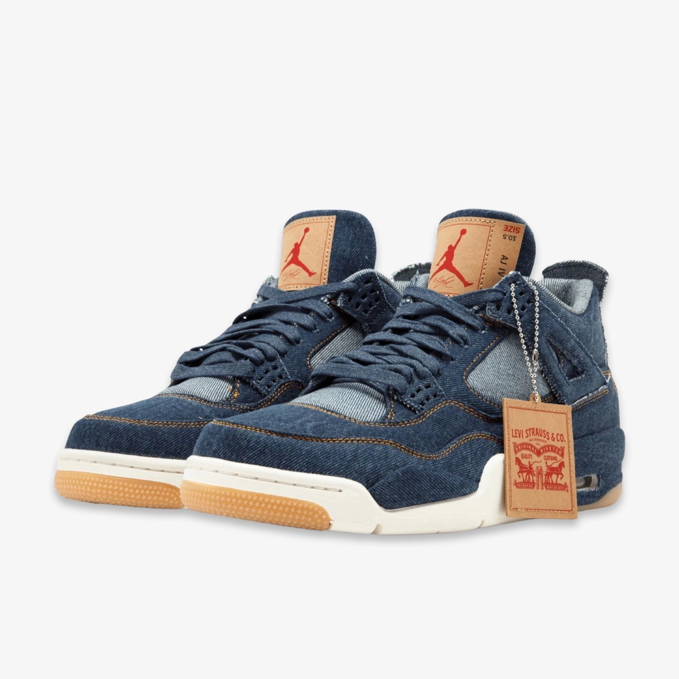 (Men's) Air Jordan 4 Retro Levi's NRG 'Denim' (Levi's Tag) (2018) AO2571-401 Air Jordan 4 Visible Air Unit Sneakers