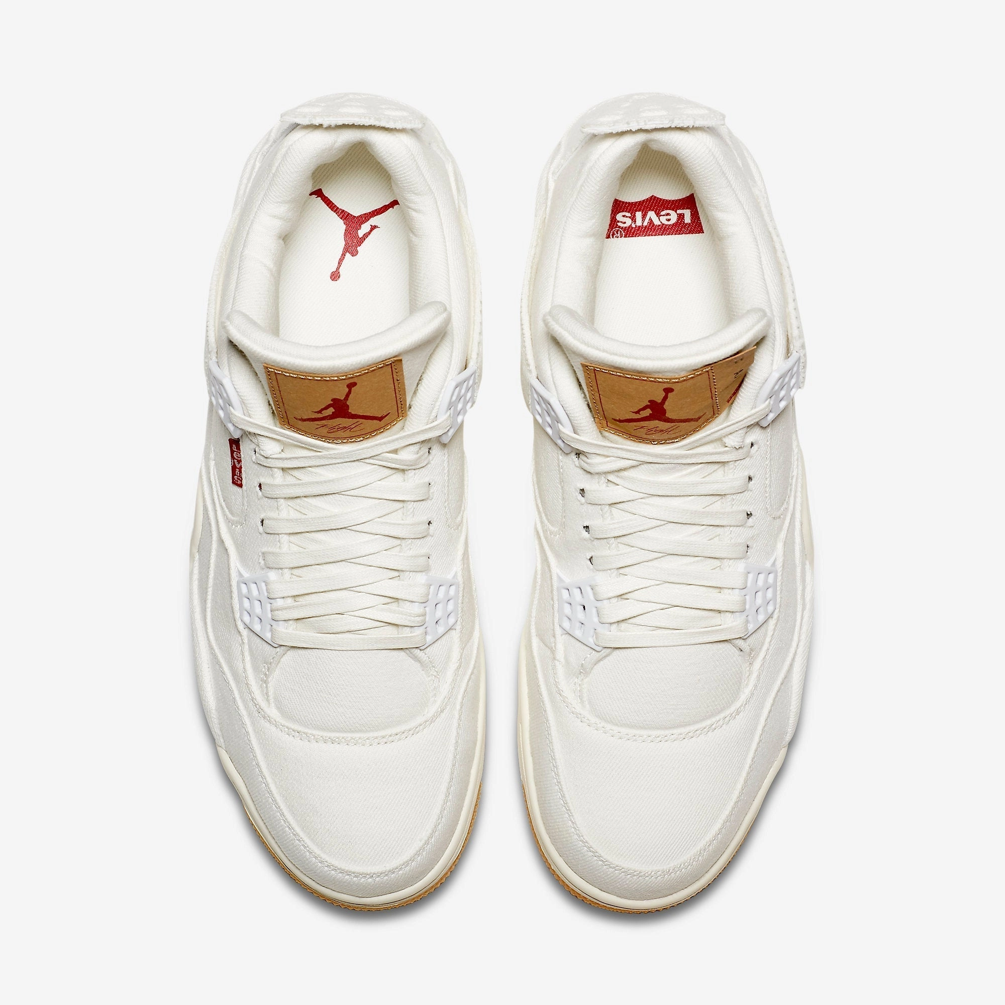 (Men's) Air Jordan 4 Retro Levi's NRG 'White Denim' (Blank Tag) (2018) AO2571-100 Air Jordan 4 Visible Air Unit Sneakers