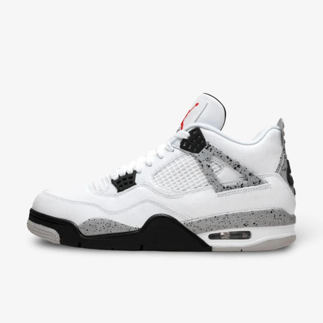 (Men's) Air Jordan 4 Retro OG 'White Cement' (2016) 840606-192 Air Jordan 4 sneakers with visible air unit