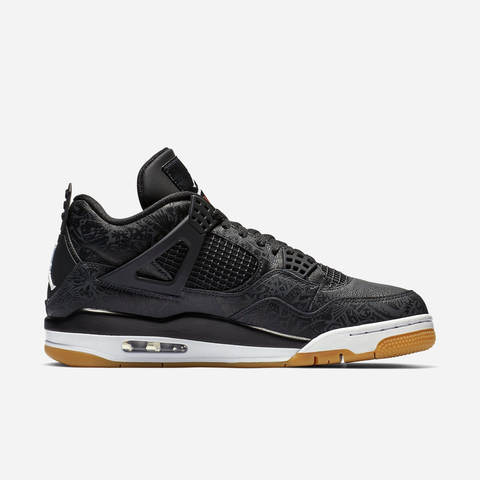 (Men's) Air Jordan 4 Retro SE 'Laser Black / Gum' (2019) CI1184-001 Air Jordan 4 Visible Air Unit Sneakers
