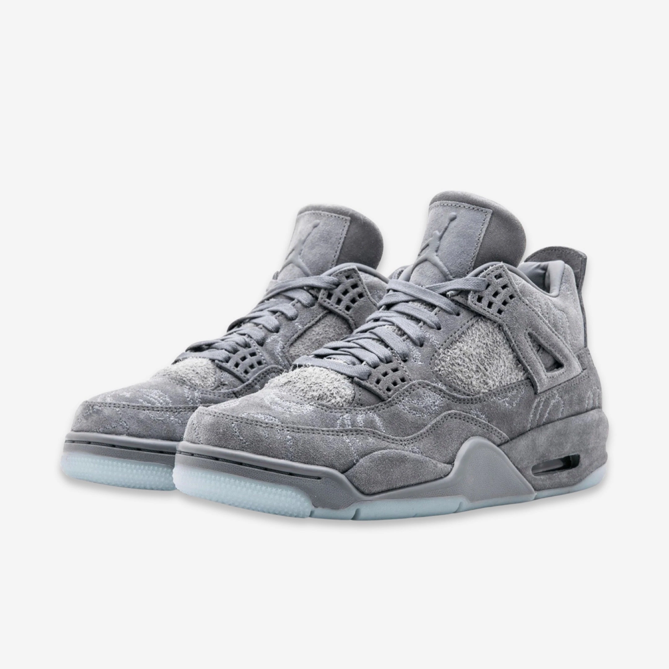 (Men's) Air Jordan 4 Retro x Kaws 'Cool Grey' (2017) 930155-003 Air Jordan 4 Visible Air Unit Sneakers