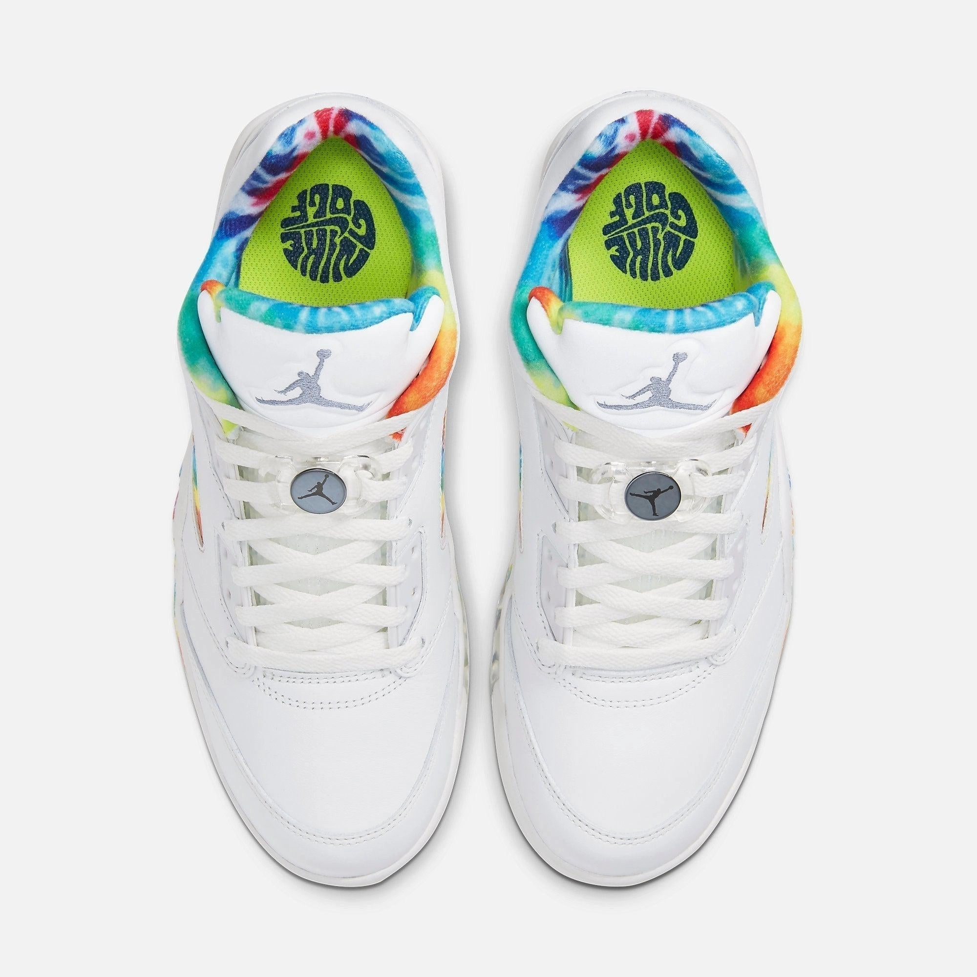 (Men's) Air Jordan 5 Low Golf P 'Tie-Dye Peace Love and Golf' (2020) CW4205-100 Air Jordan 5 Mesh Panel Basketball Shoes