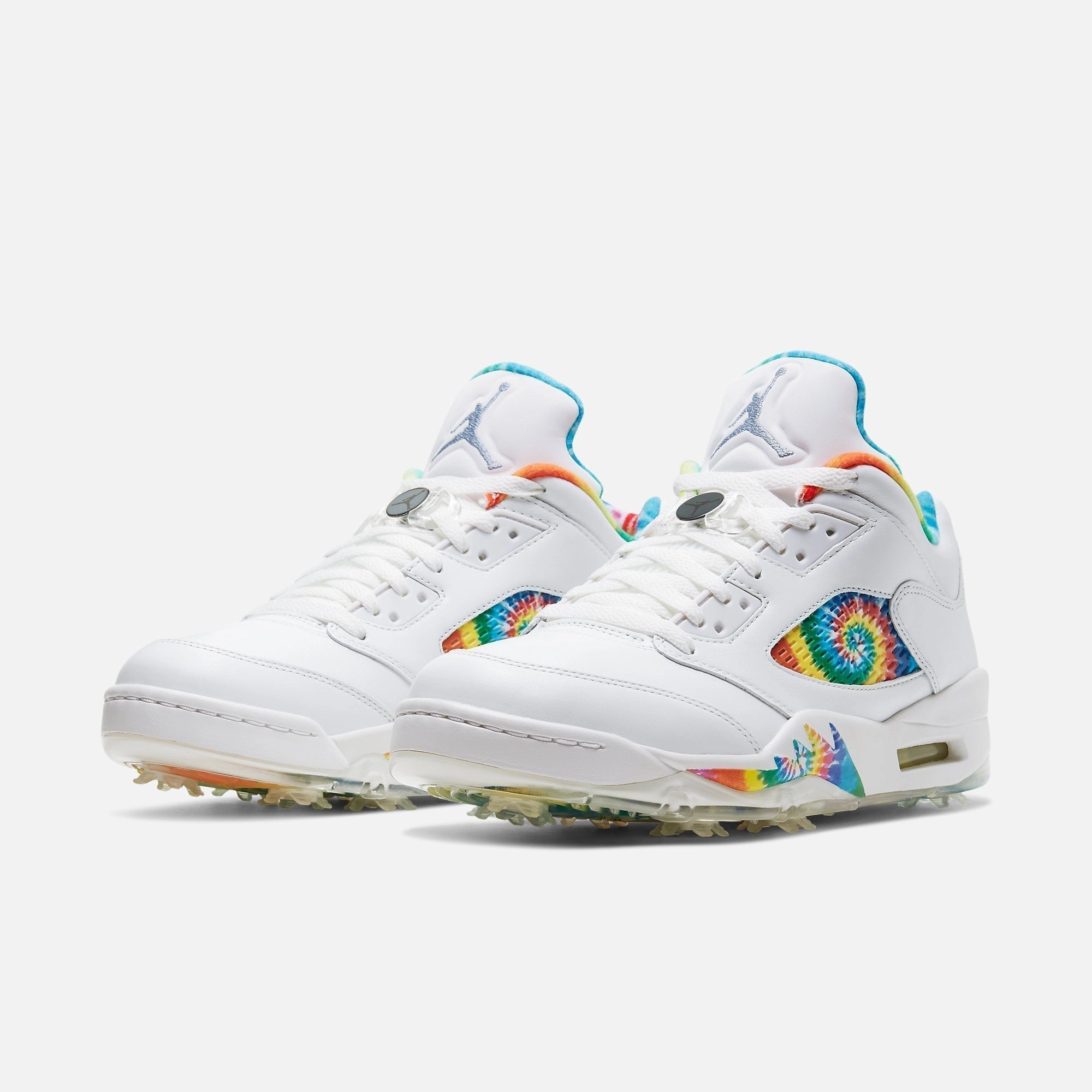 (Men's) Air Jordan 5 Low Golf P 'Tie-Dye Peace Love and Golf' (2020) CW4205-100 Air Jordan 5 Mesh Panel Basketball Shoes