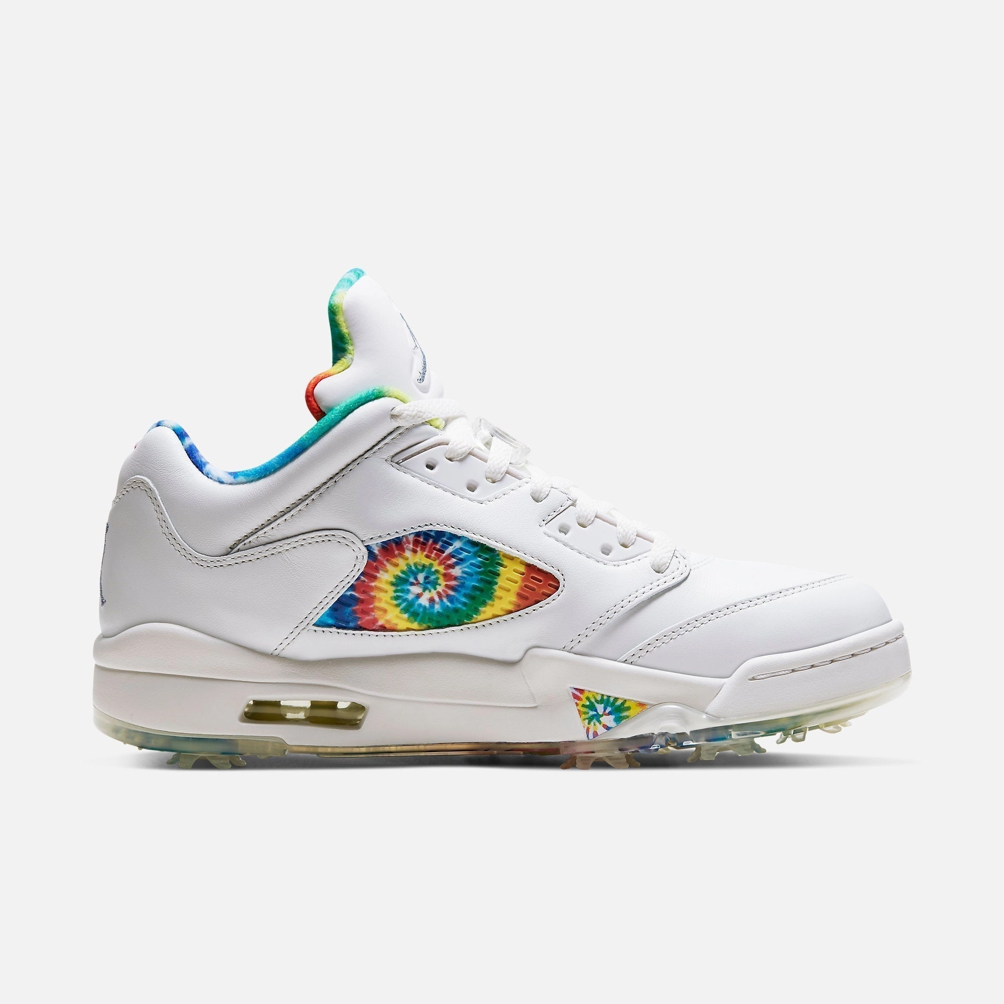 (Men's) Air Jordan 5 Low Golf P 'Tie-Dye Peace Love and Golf' (2020) CW4205-100 Air Jordan 5 Mesh Panel Basketball Shoes