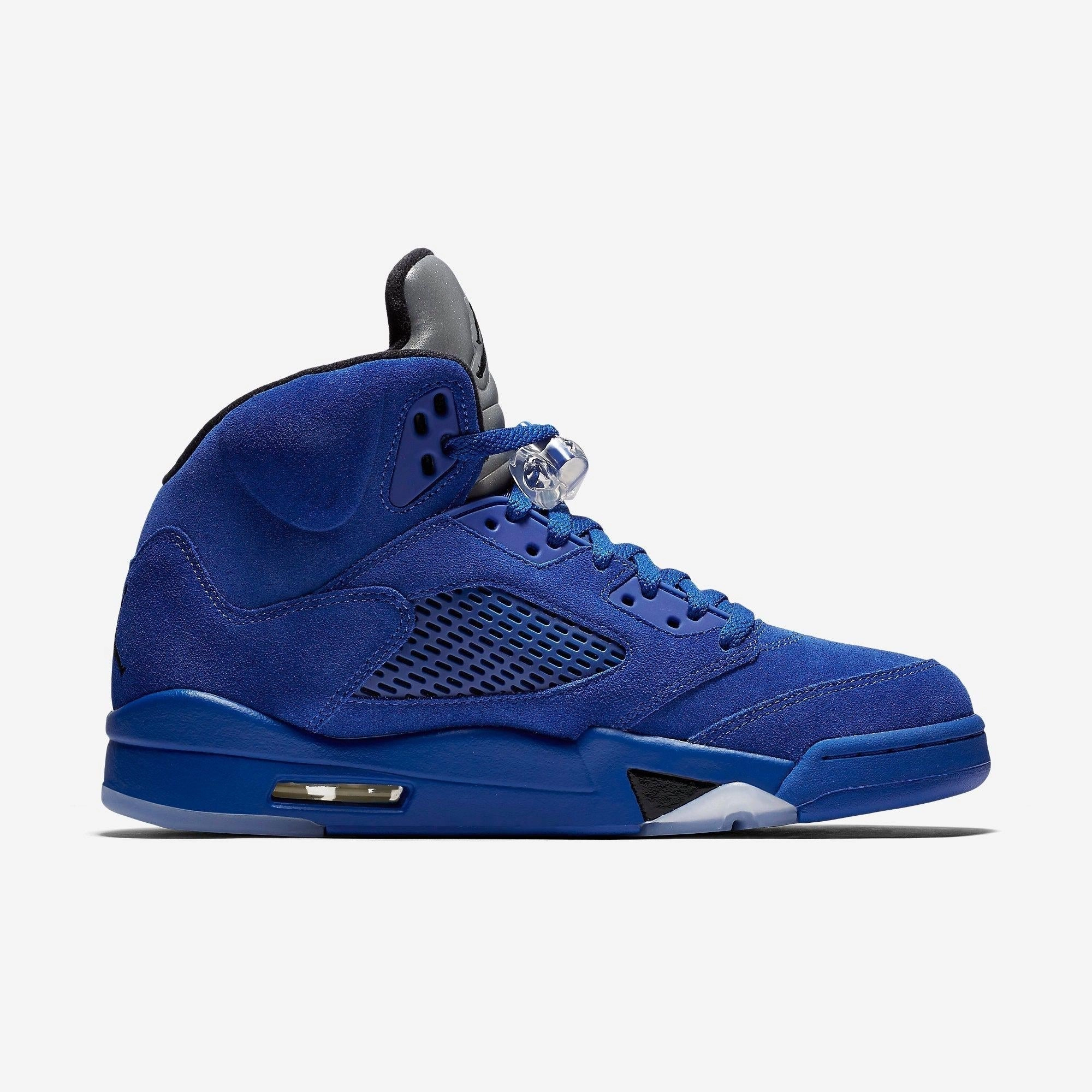 (Men's) Air Jordan 5 Retro 'Blue Suede' (2017) 136027-401 Air Jordan 5 Mesh Panel Basketball Shoes