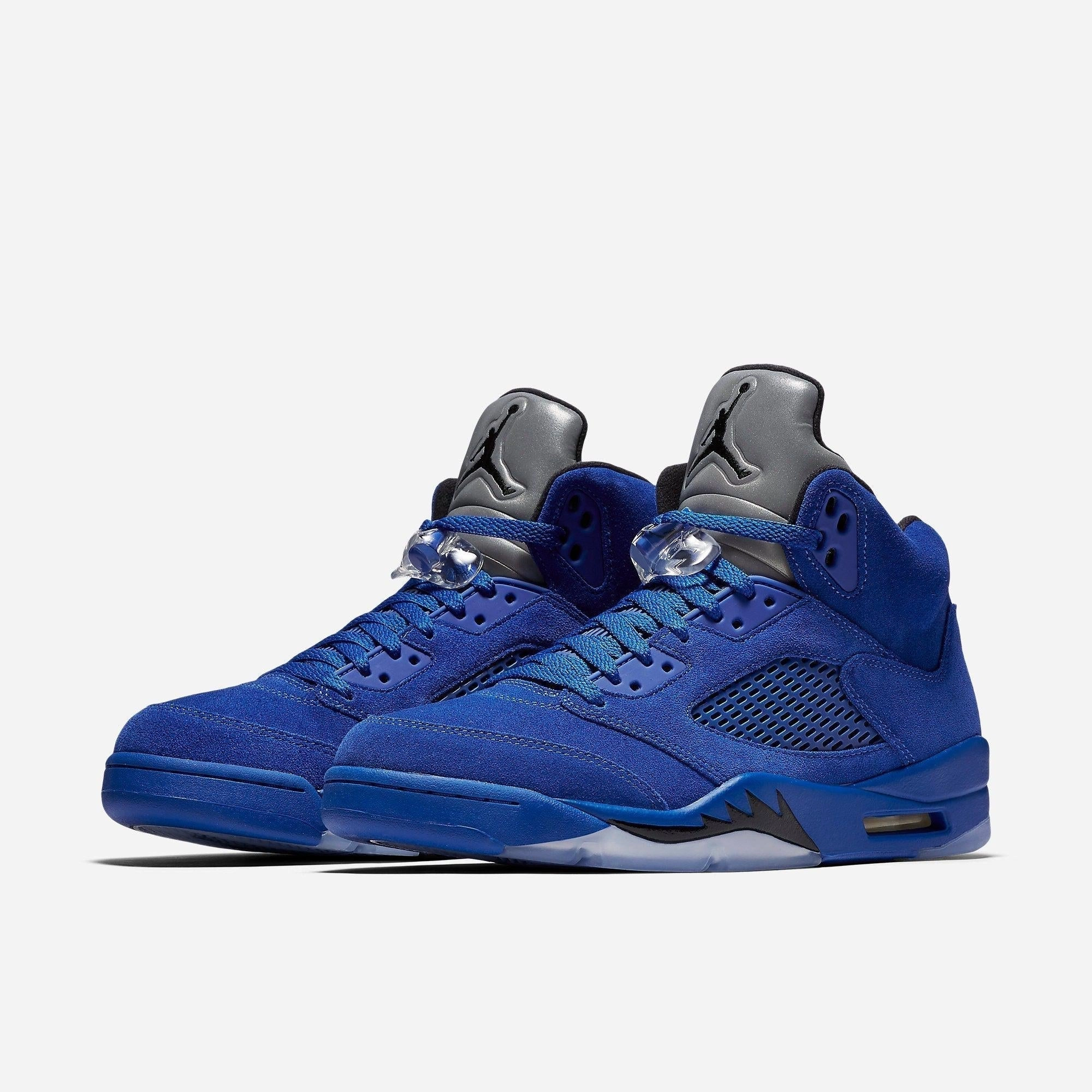 (Men's) Air Jordan 5 Retro 'Blue Suede' (2017) 136027-401 Air Jordan 5 Mesh Panel Basketball Shoes
