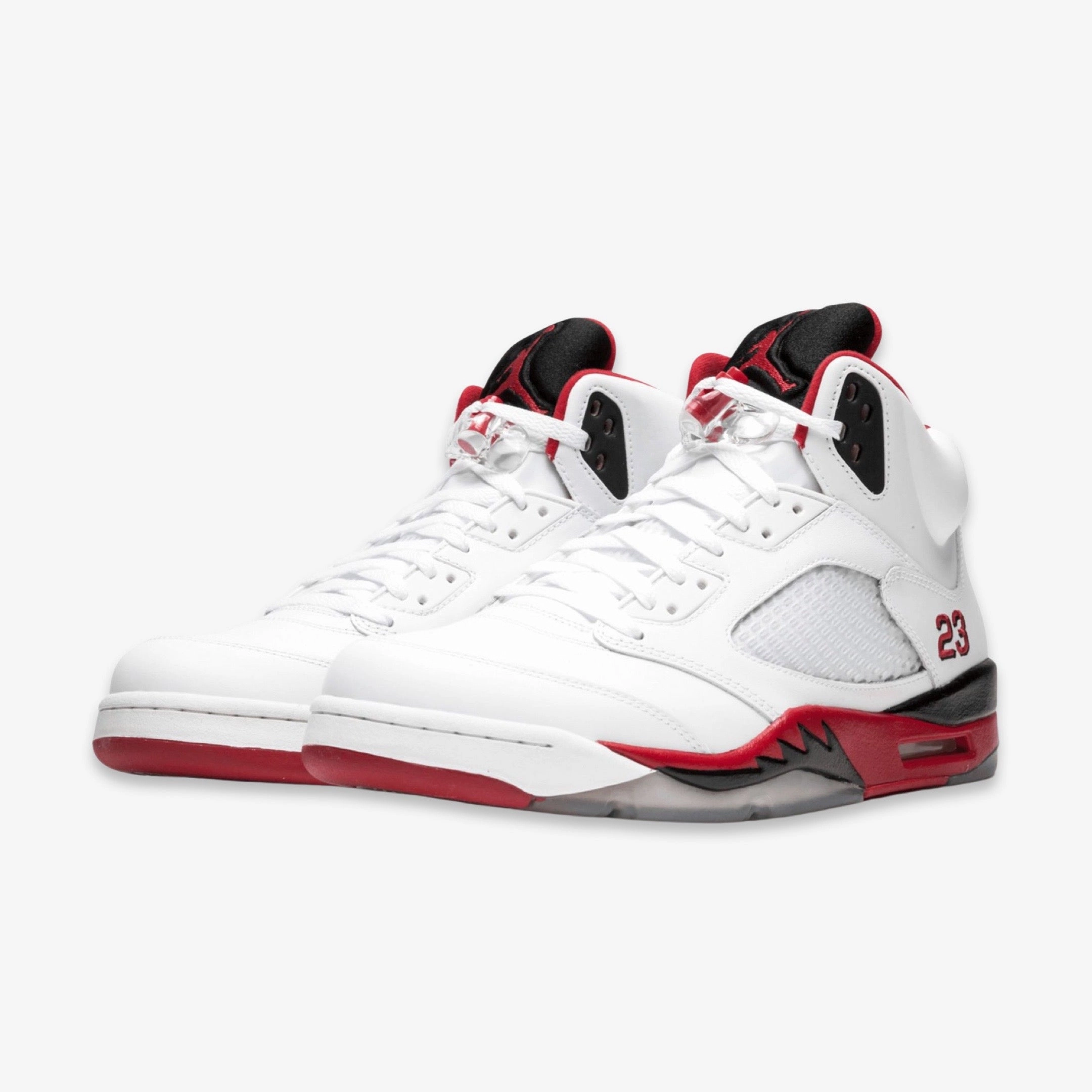 (Men's) Air Jordan 5 Retro 'Fire Red Black Tongue' (2013) 136027-120 Air Jordan 5 Mesh Panel Basketball Shoes