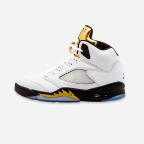 (Men's) Air Jordan 5 Retro 'Olympic Gold Medal' (2016) 136027-133 Air Jordan 5 shoes with mesh panel details