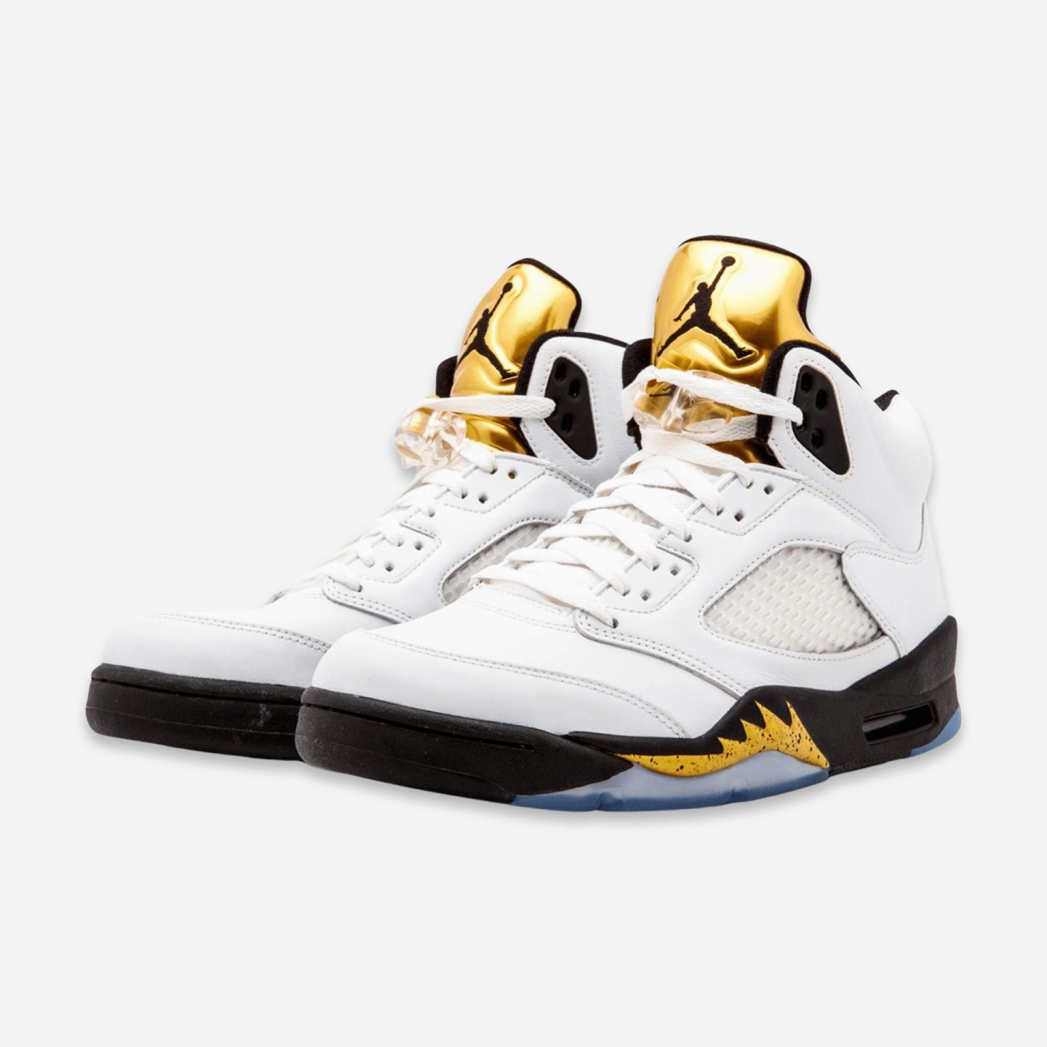 (Men's) Air Jordan 5 Retro 'Olympic Gold Medal' (2016) 136027-133 Air Jordan 5 Mesh Panel Basketball Shoes