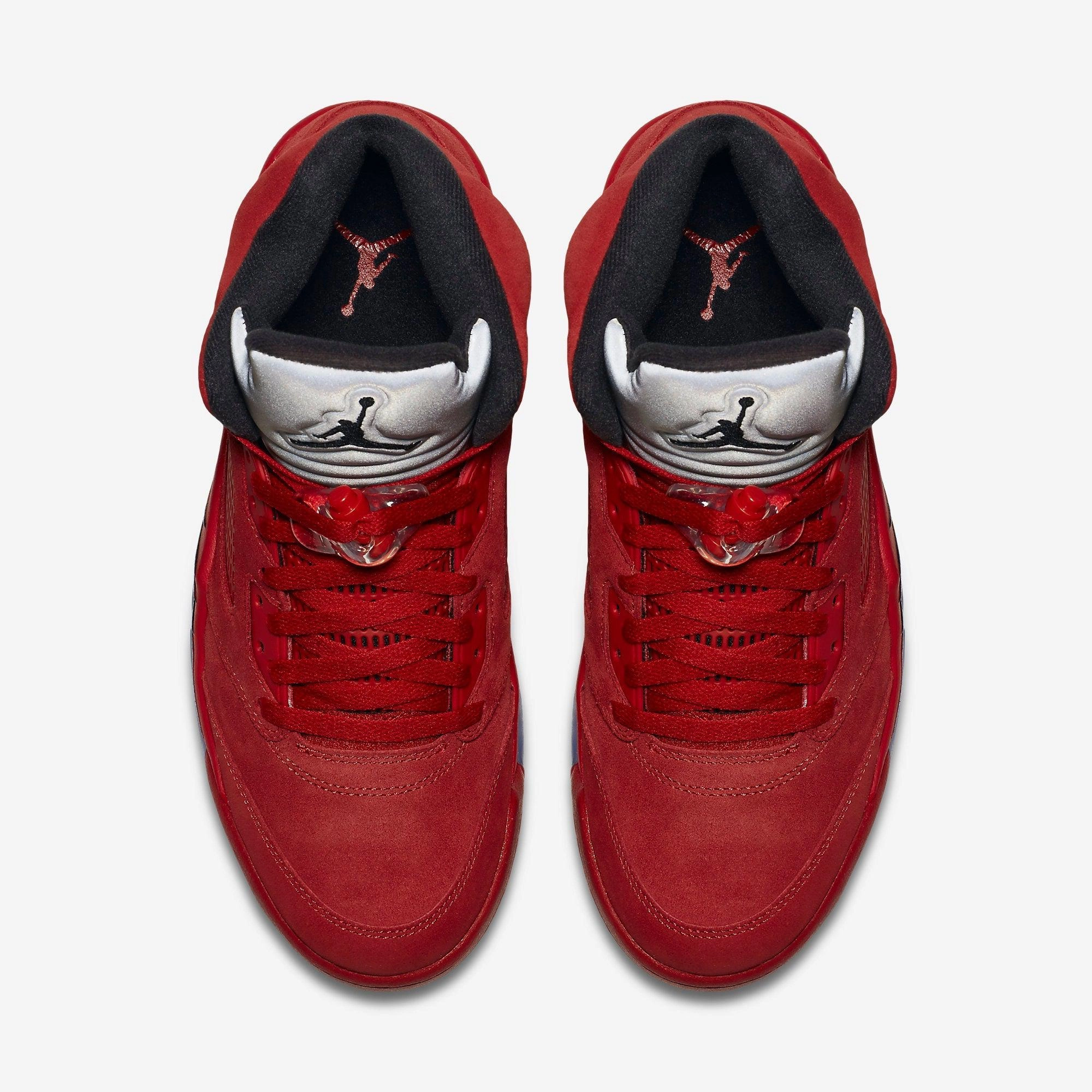 (Men's) Air Jordan 5 Retro 'Red Suede' (2017) 136027-602 Air Jordan 5 Mesh Panel Basketball Shoes