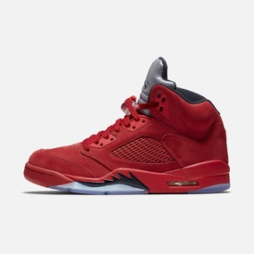 (Men's) Air Jordan 5 Retro 'Red Suede' (2017) 136027-602 Air Jordan 5 shoes with mesh panel details