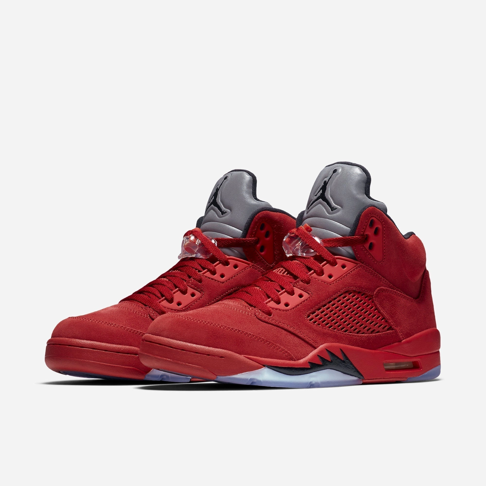 (Men's) Air Jordan 5 Retro 'Red Suede' (2017) 136027-602 Air Jordan 5 Mesh Panel Basketball Shoes
